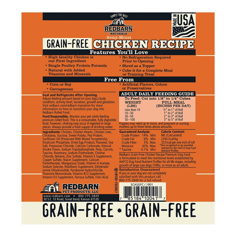 Redbarn Grain Free 3lb Dog Food Roll - Chicken (1-Count)