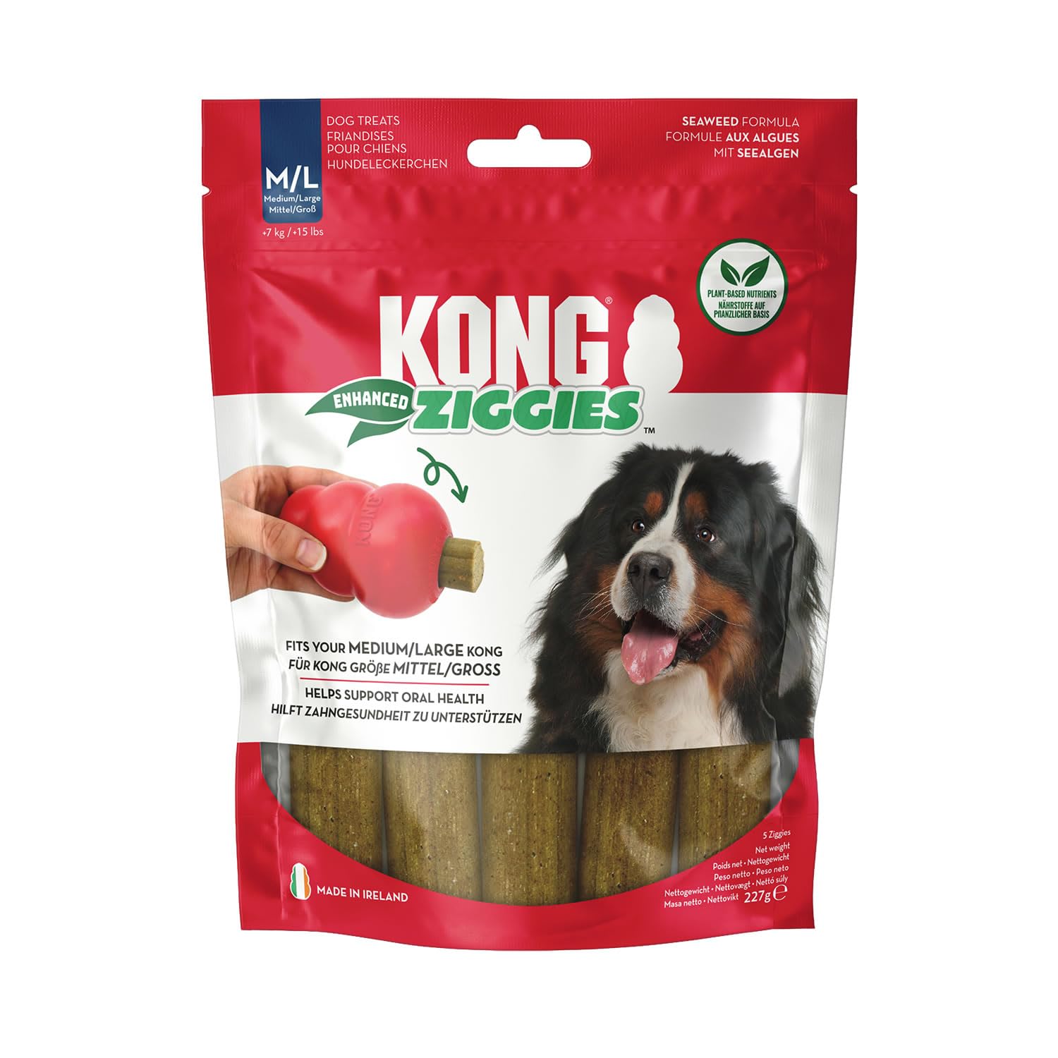 KONG Ziggies Enhanced Teeth Cleaning Dog Treats - Can Be Used Rubber Classic Toys (Medium/Large)