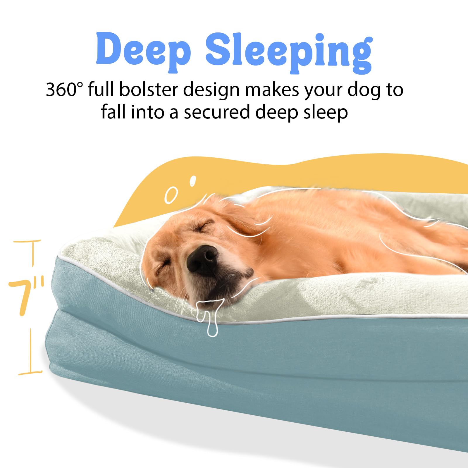 Washable Orthopedic Large Dog Bed - Removable Orthopedic Dog Bed Xl With Bolster Extra Large Dogs Beds With Washable Cover Non-S