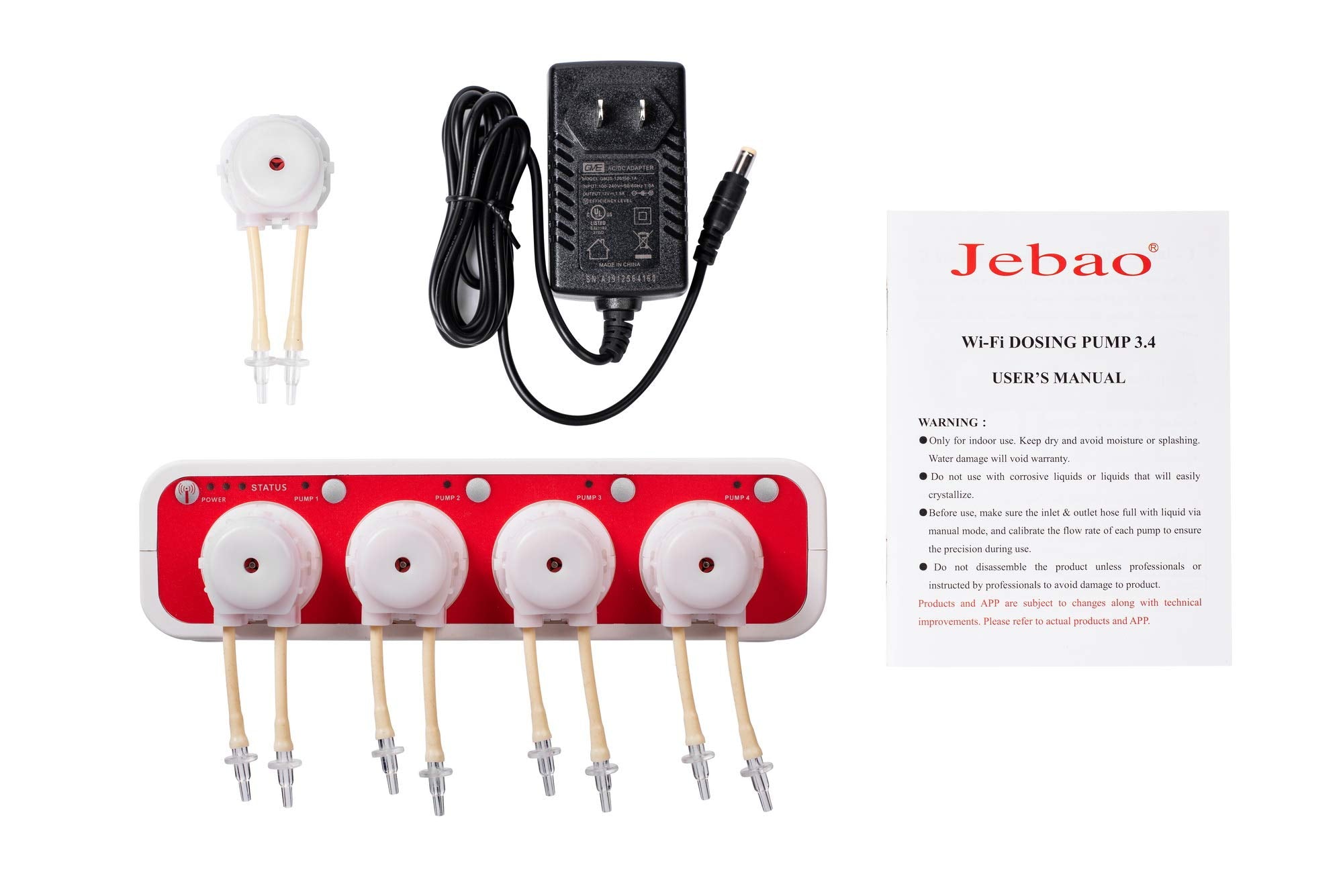 Jebao Doser 3.4 Wifi 4-Channel Auto Dosing Pump For Saltwater Reef Aquarium, White (Doser3.4)
