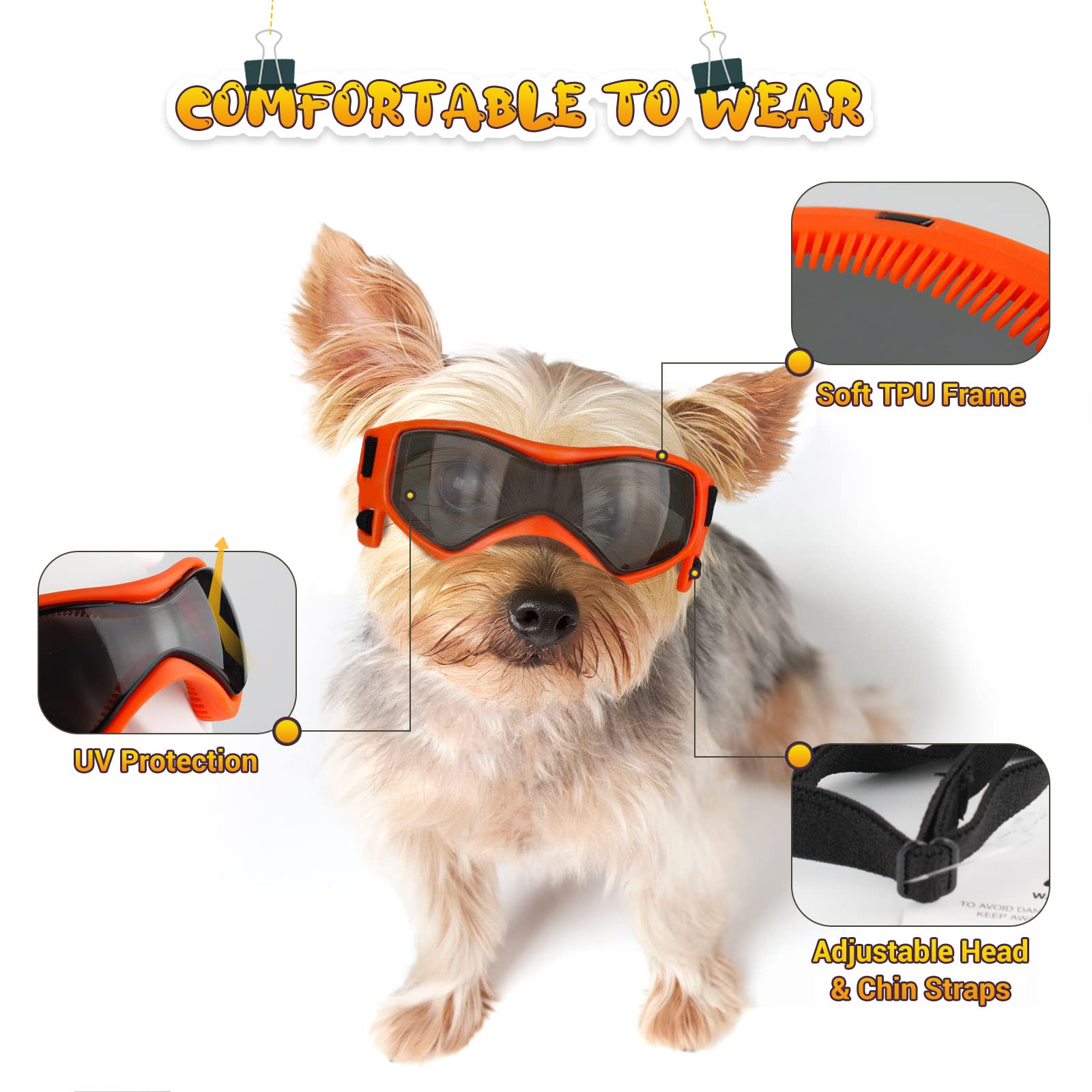 Dog Goggles Medium Breed, Dog Sunglasses Small Breed Dog Eye Sun Light Protection, Uv Protection Goggles For Dog With Adjustable