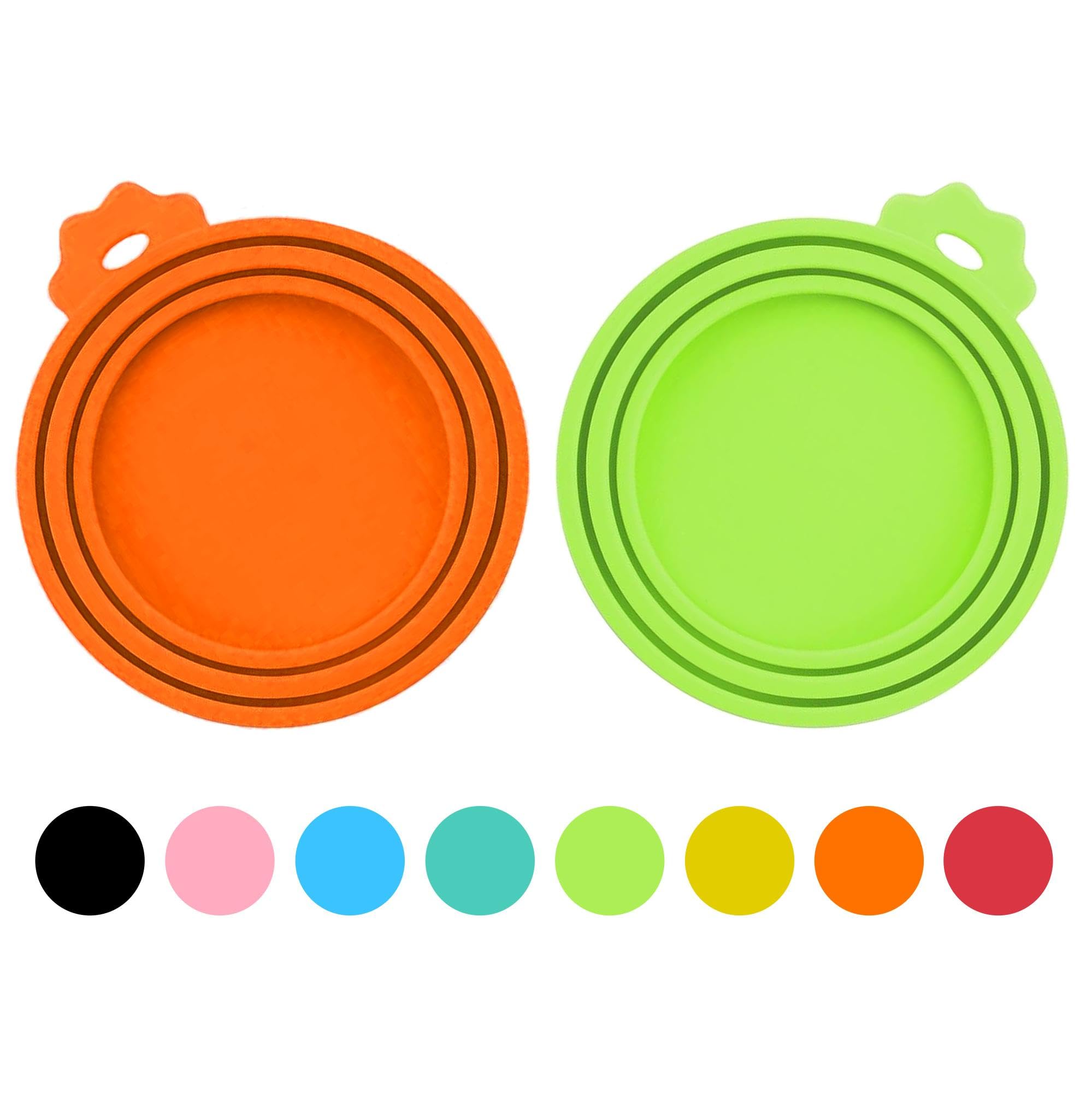 PWOD 2 Pack Pet Food Cans Lids, Silicone Food Can Covers for Dog and Cat, BPA Free/Food Safe/Universal, One Fit Most Standard Si