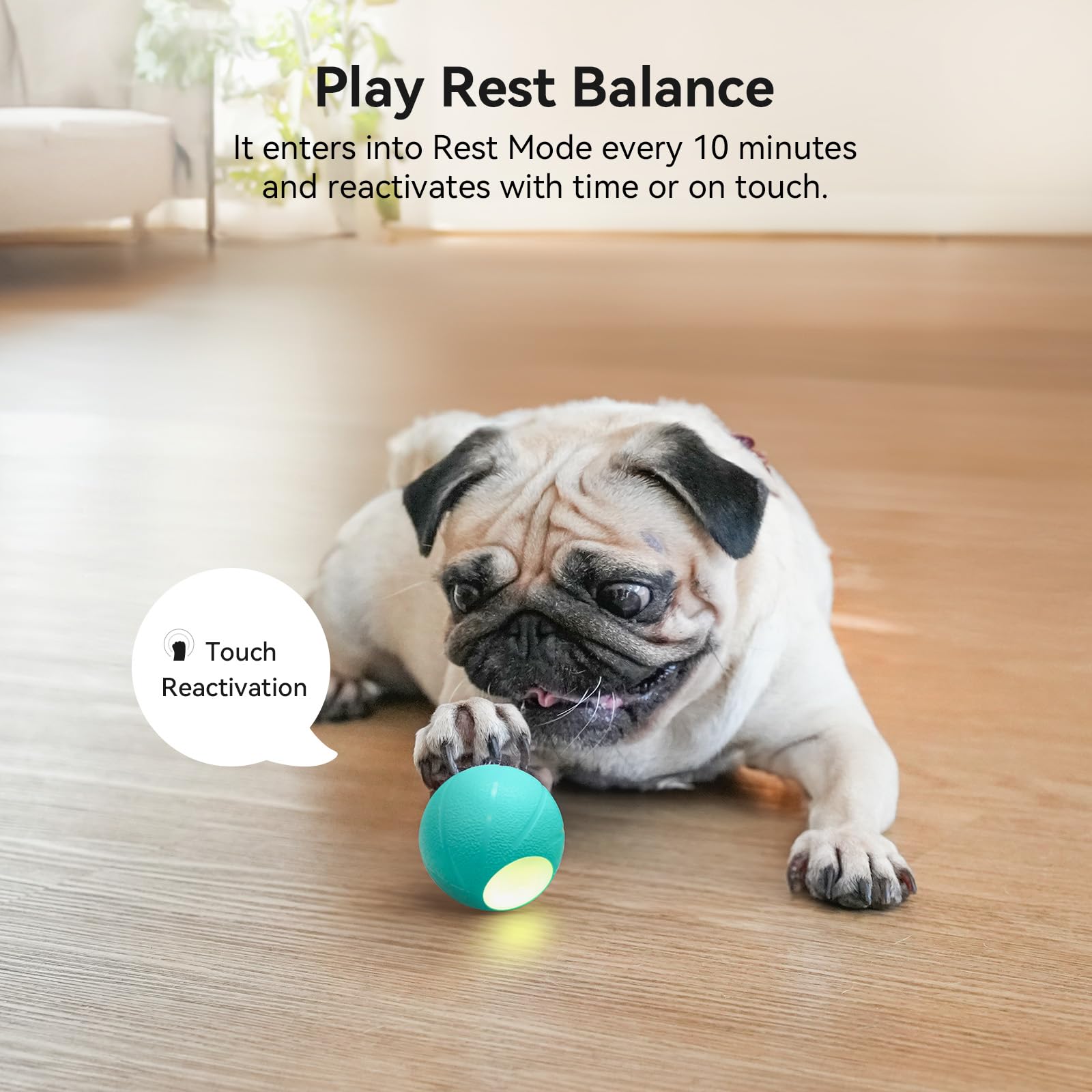 Hoochii [Enhanced Rubber Smart Interactive Dog Toys,Wicked Ball SE with 3 Interactive Modes,Active Rolling Dog Toy Ball with LED