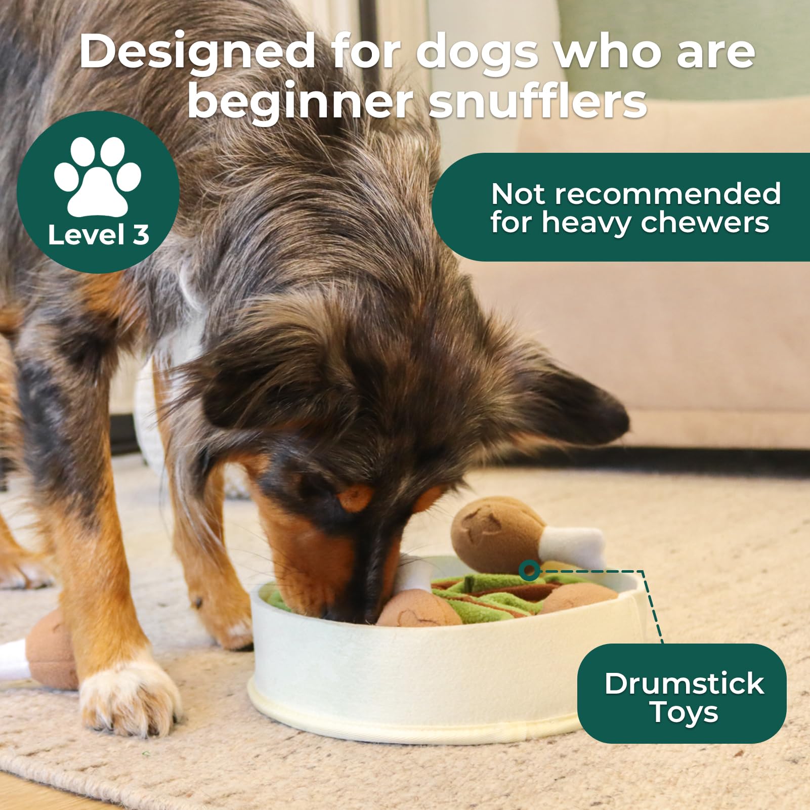 Snuffle Toy For Dogs, Interactive Dog Treat Puzzle, Puppy Plush Toy, Machine Washable Dog Enrichment For Slow Feeder, Made Of Re