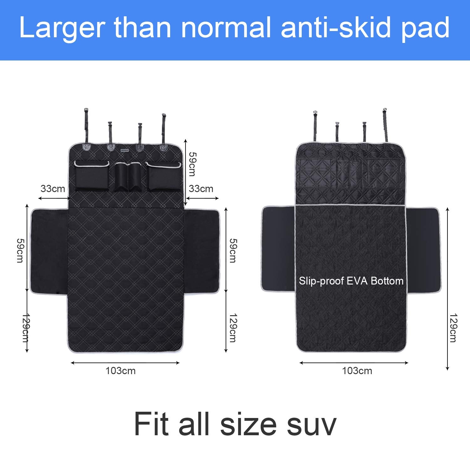 Bronzeman Pet Cargo Cover Liner For Suv And Car,Non Slip,Waterproof Dog Seat Cover Mat For Back Seat Trucks/Suv With Bumper Flap