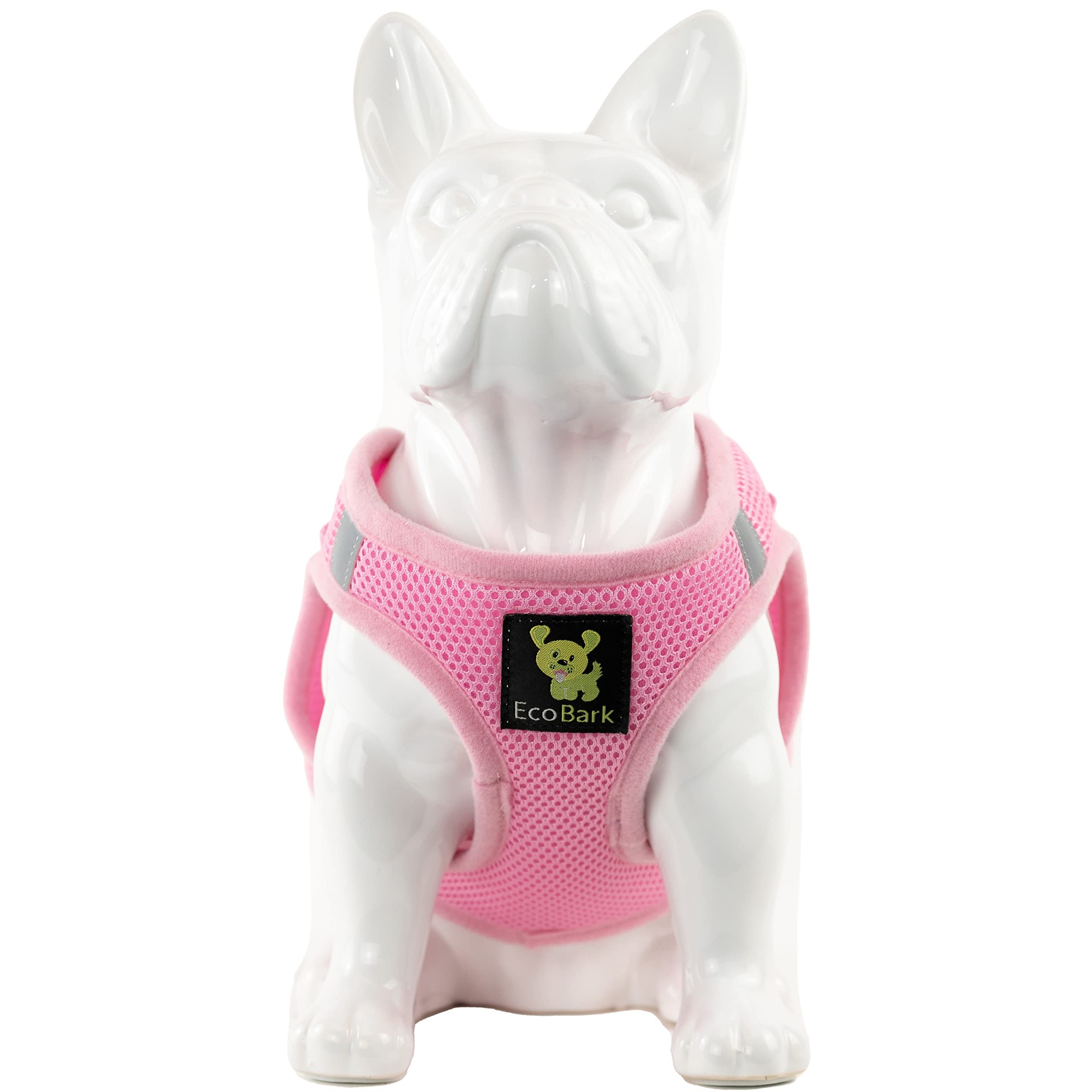 Ecobark Step In Dog Harness - Reflective Soft Luxurious Mesh Dog Harnesses For Xxs, Xs, Small, And Medium Dogs - Eco-Friendly Comfort Secure Halter No Pull Adjustable Pet Vest (Baby Pink, Small)