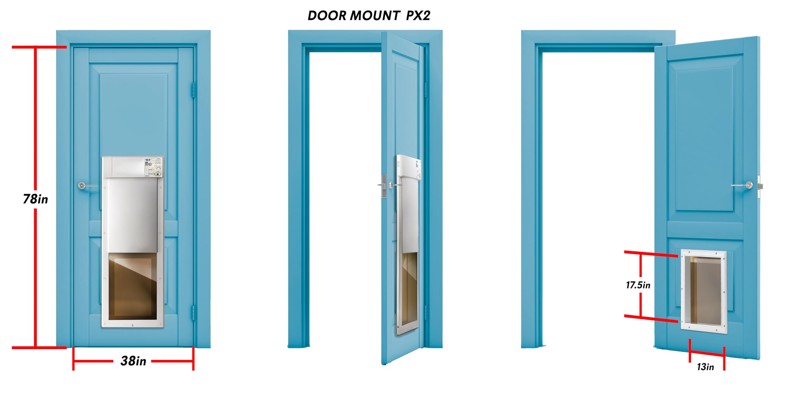 High Tech Pet Fully Automatic Pet Door For Wall And Door Installation - Large (Px-2Dm, Large Door Mount)