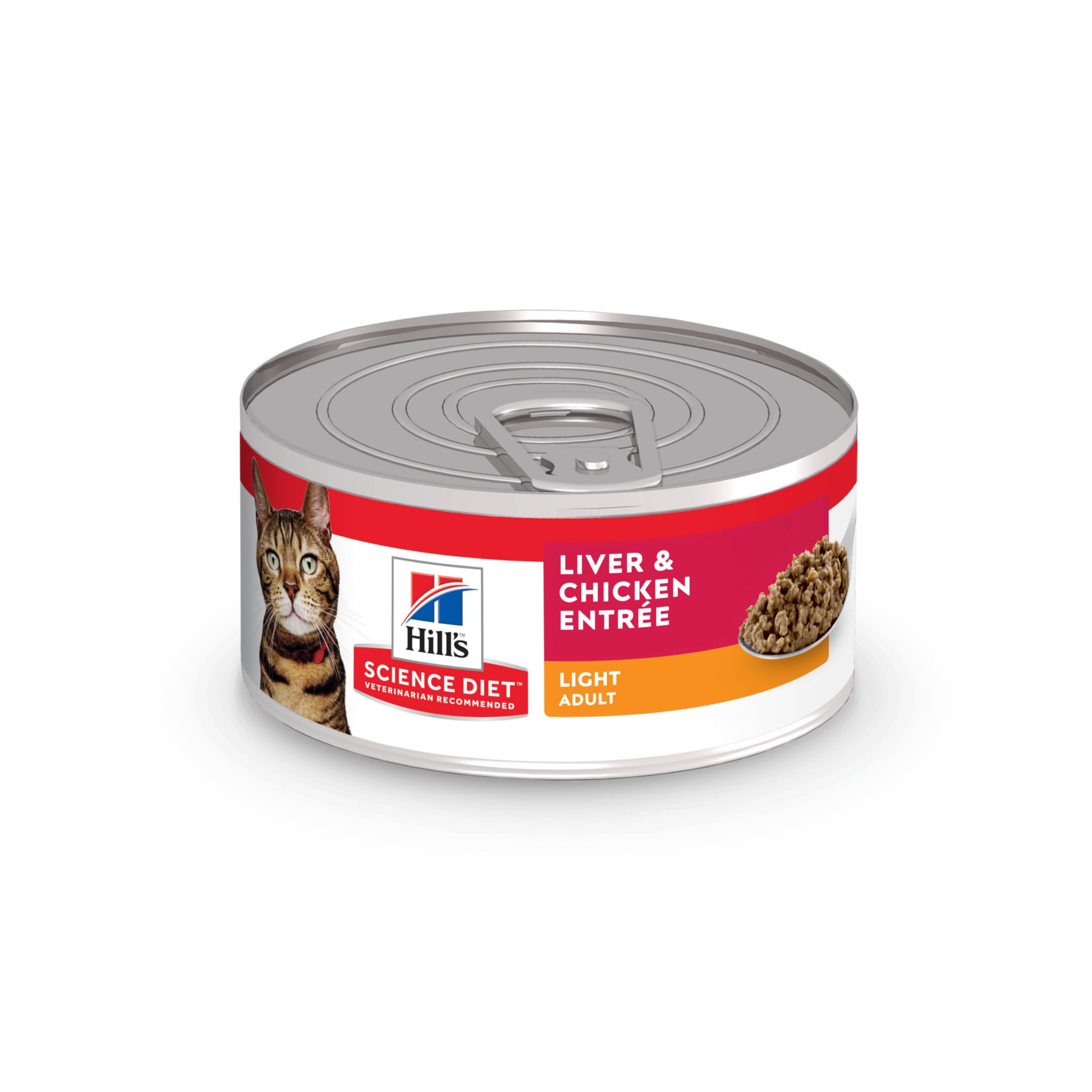 Hills Science Diet Light, Adult 1-6, Weight Management Support, Wet Cat Food, Liver & Chicken Minced, 5.5 oz Can, Case of 24