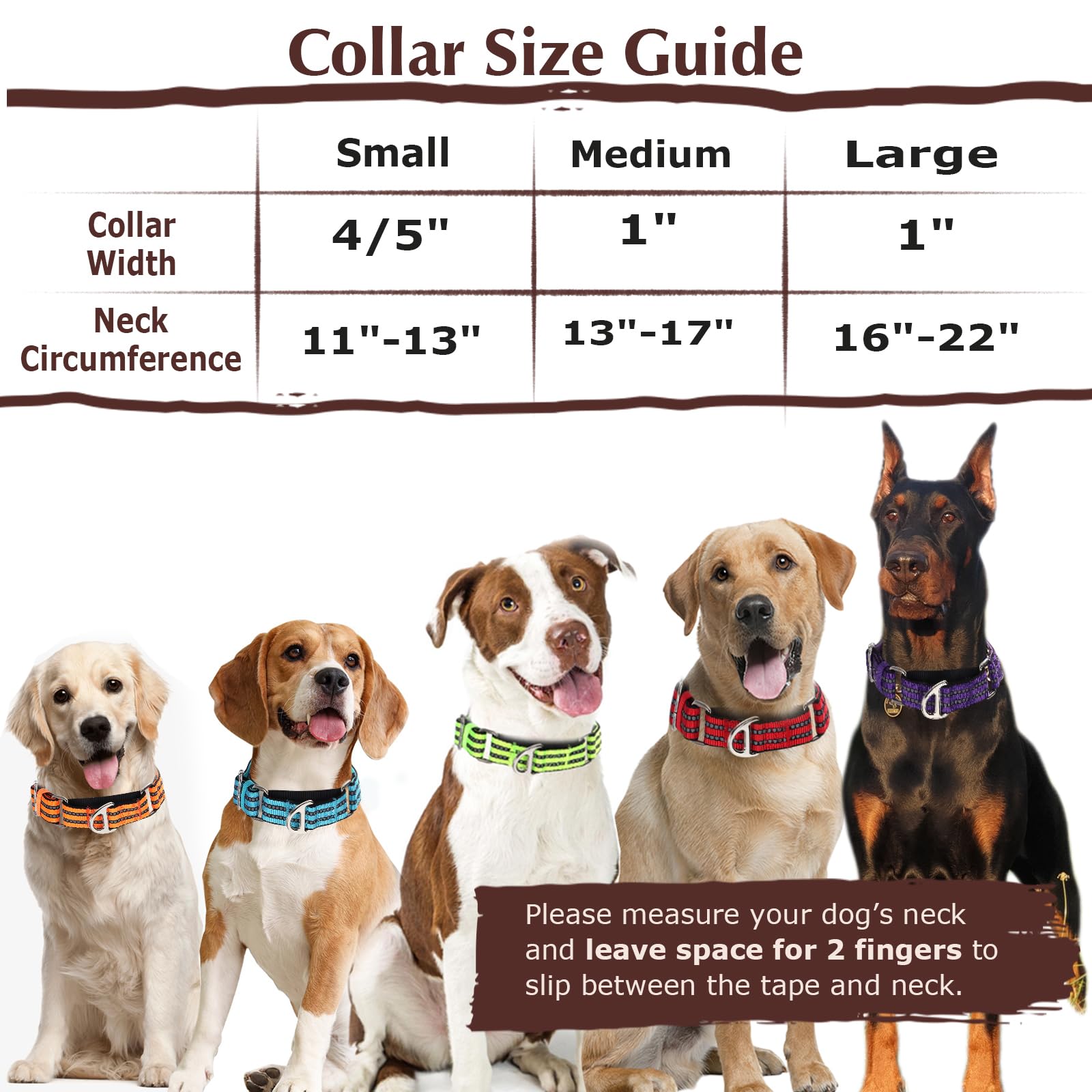 Martingale Collar For Medium Dogs With No Buckle Adjustable Reflective Nylon Padded Comfort Safe Dog Collar For Training,Nightti