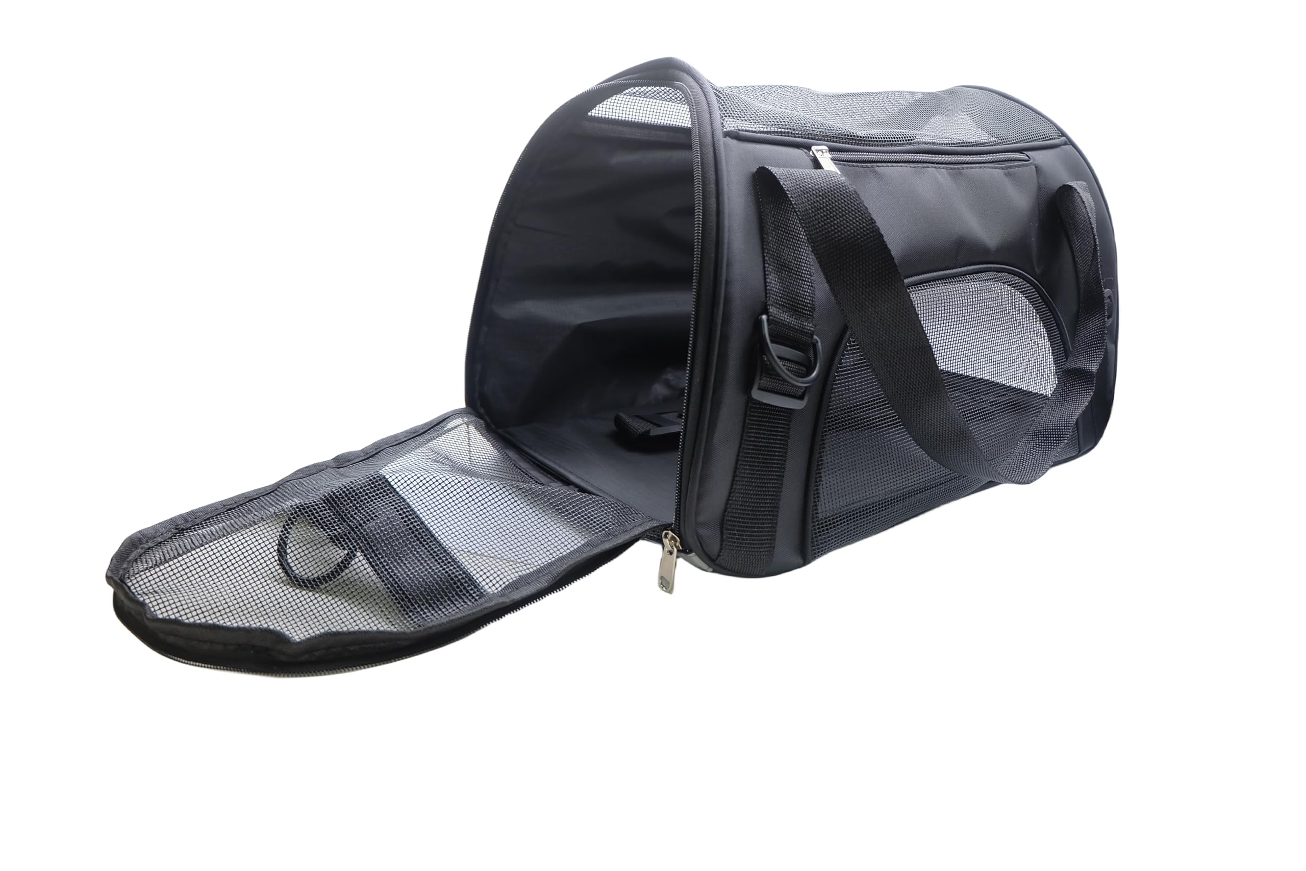 Zanesun Cat Carrier,Soft-Sided Pet Travel Carrier For Cats,Dogs Puppy Comfort Portable Foldable Pet Bag Airline Approved (Medium-Black)