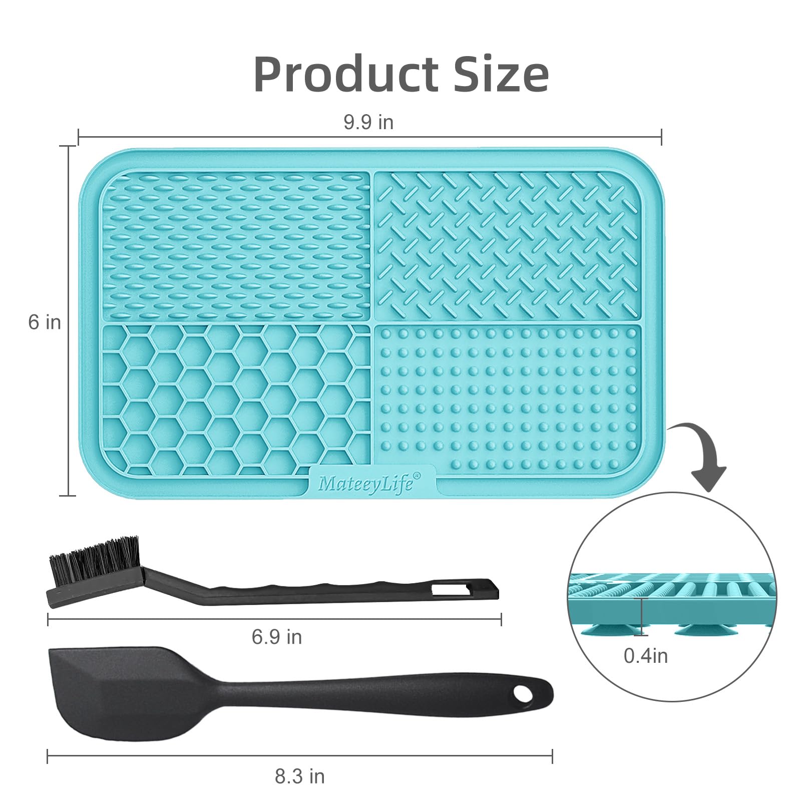 Mateeylife 2Pcs Large Lick Mat For Dogs And Cats With Suction Cups, Dog Lick Mat For Anxiety Relief, Dog Enrichment Toys For Boredom, Cat Peanut Butter Lick Pad, Dog Treat Mat For Bathing Grooming