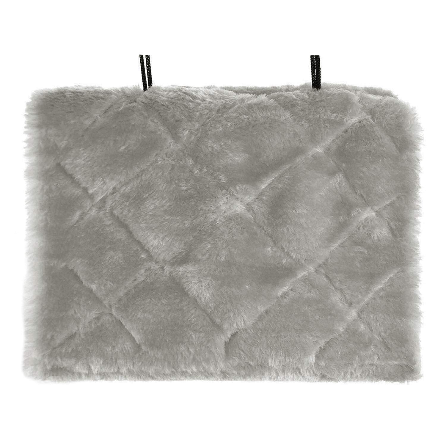 Winter Warm Bird Nest House Shed Hut Hanging Hammock Finch Cage Plush Fluffy Birds Hut Hideaway For Hamster Parrot Macaw Budgies Eclectus Parakeet Cockatiels Cockatoo Lovebird (S, Grey)