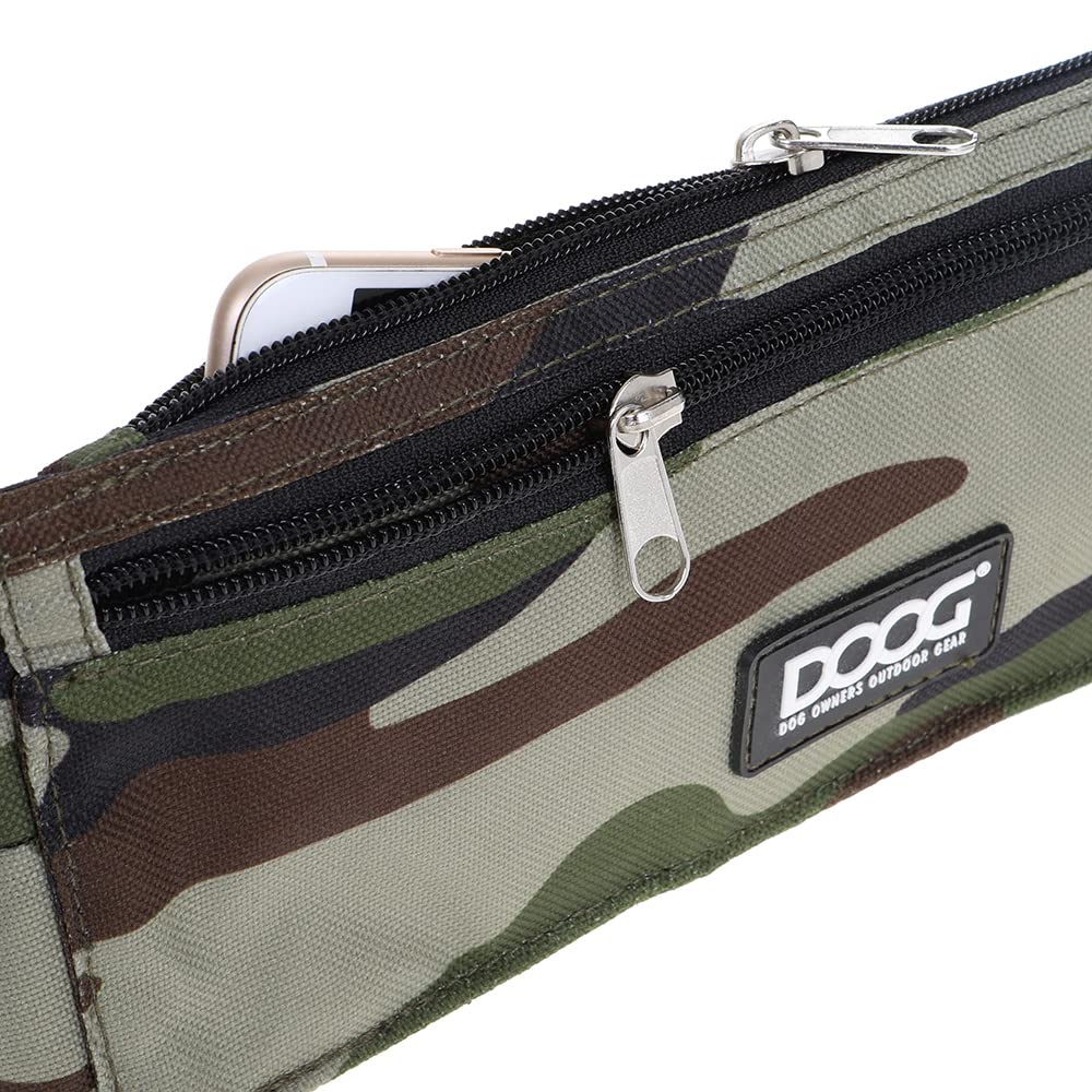 DOOG - Walkie Belt, Camo (WB06) Comfortable Fit Adjustable Dog Walking Belt - Large Zipper Pockets Phone, Keys, ID, Credit Card