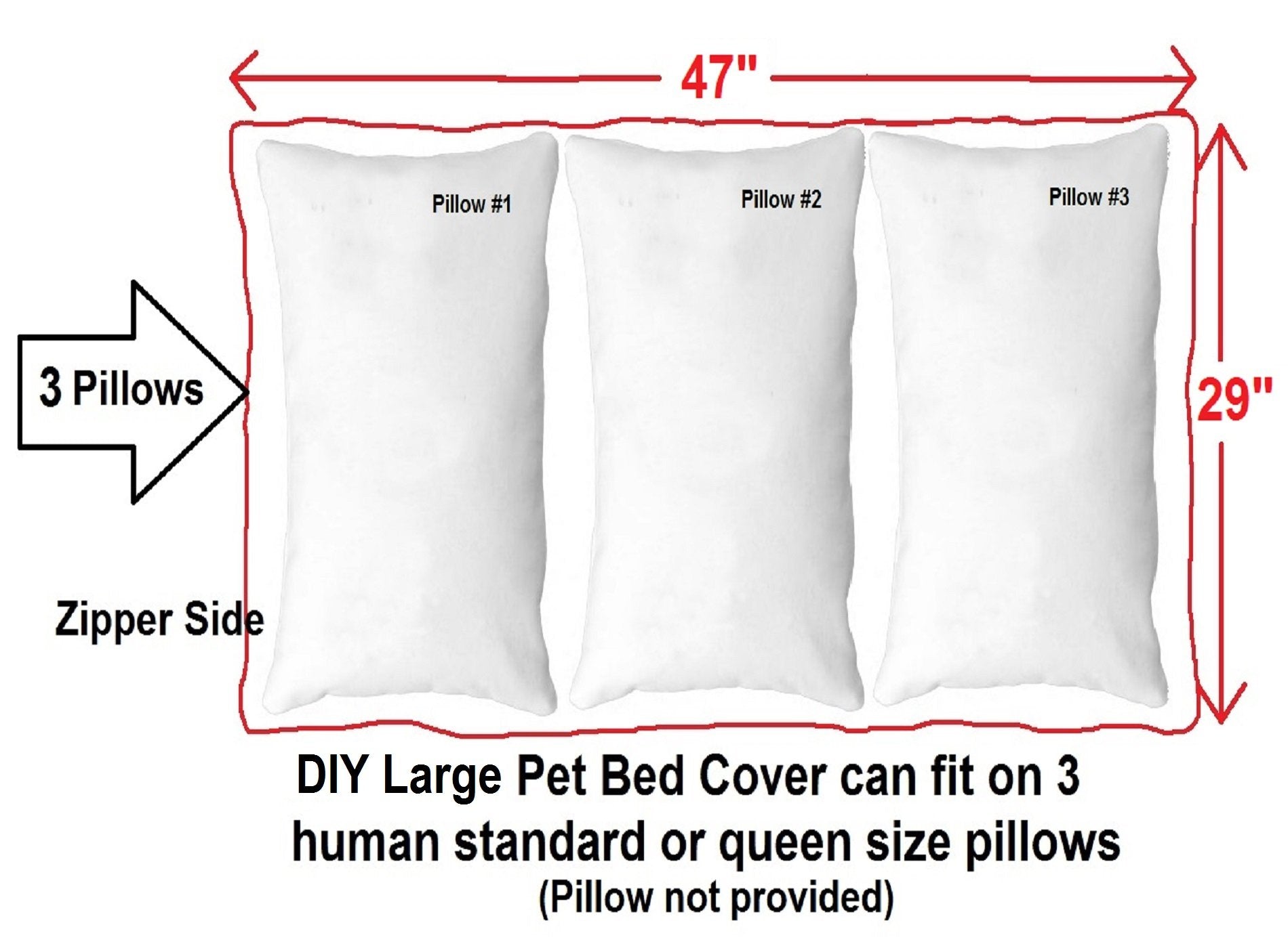 Dogbed4Less Do It Yourself Diy Pet Bed Pillow Duvet Oxford Cover + Waterproof Internal Case For Dog/Cat At Large 48'X29' After Dark Color - Covers Only