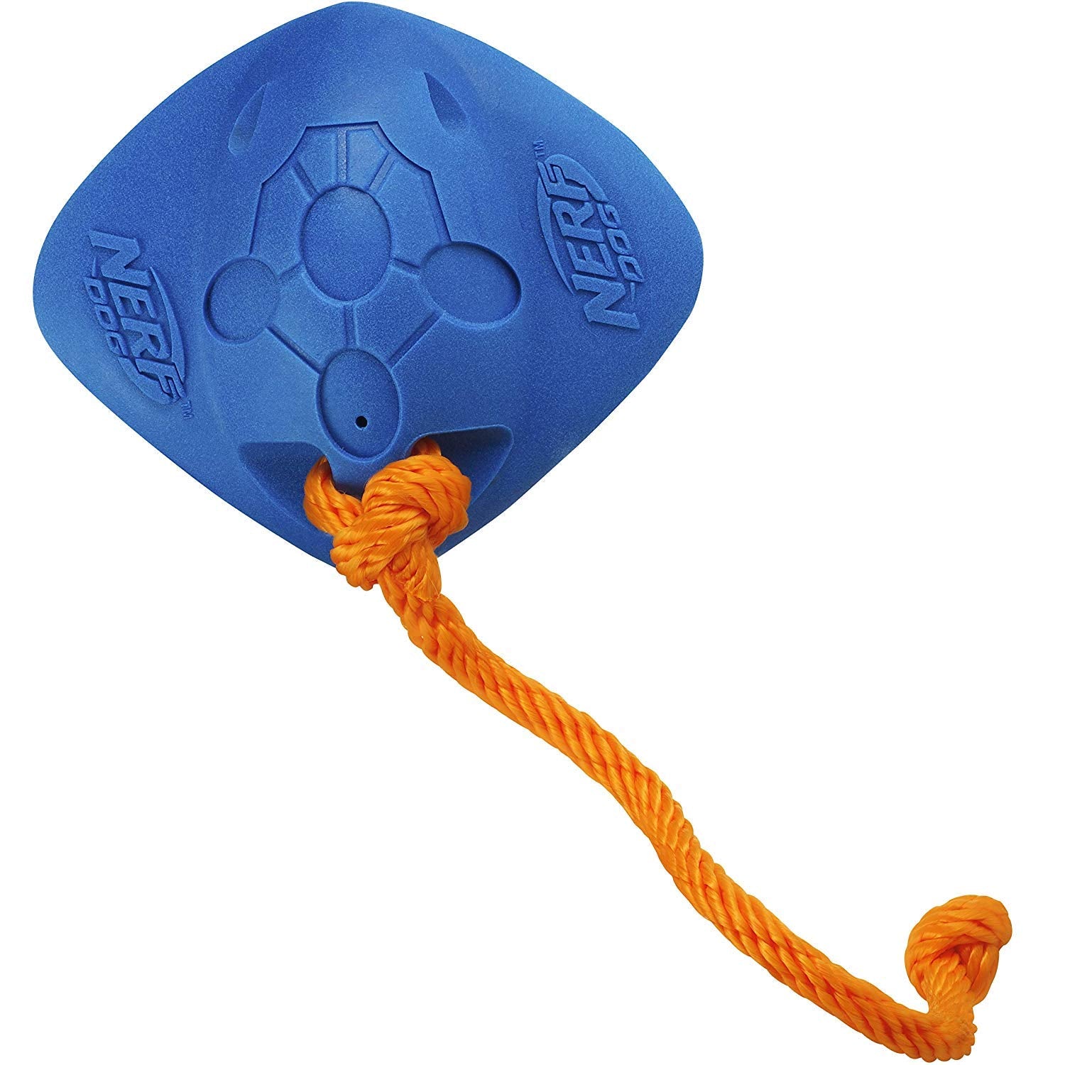 Nerf Dog Tug Ray Interactive Squeaker Toy, Lightweight & Durable, 14 for Medium/Large Breeds, Blue/Orange