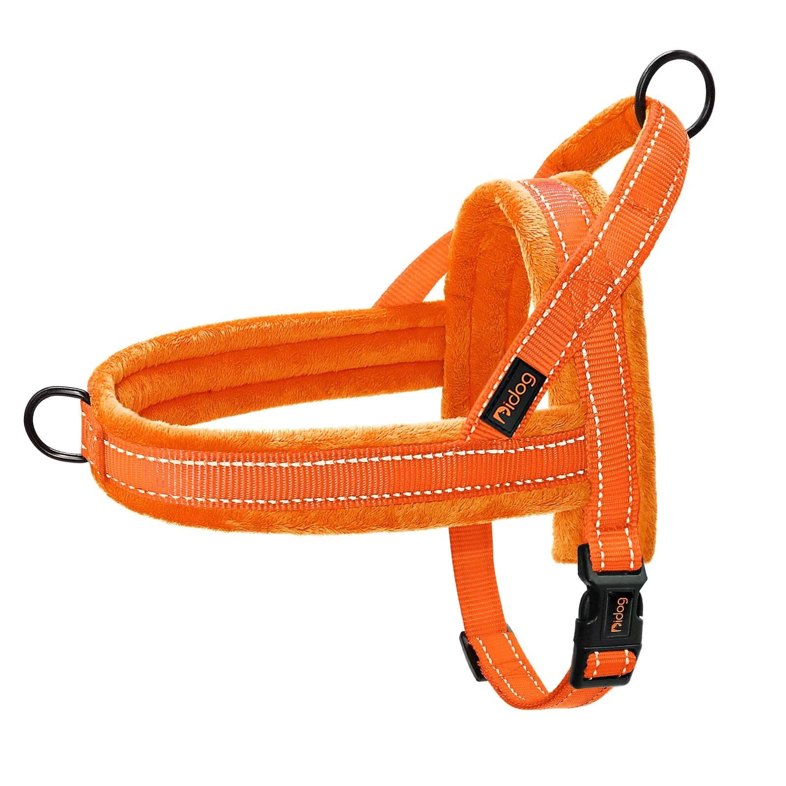 Didog Soft Flannel Padded Dog Vest Harness,Escape Proof/Quick Fit Reflective Dog Strap Harness, Easy For Training Walking(M:Ches