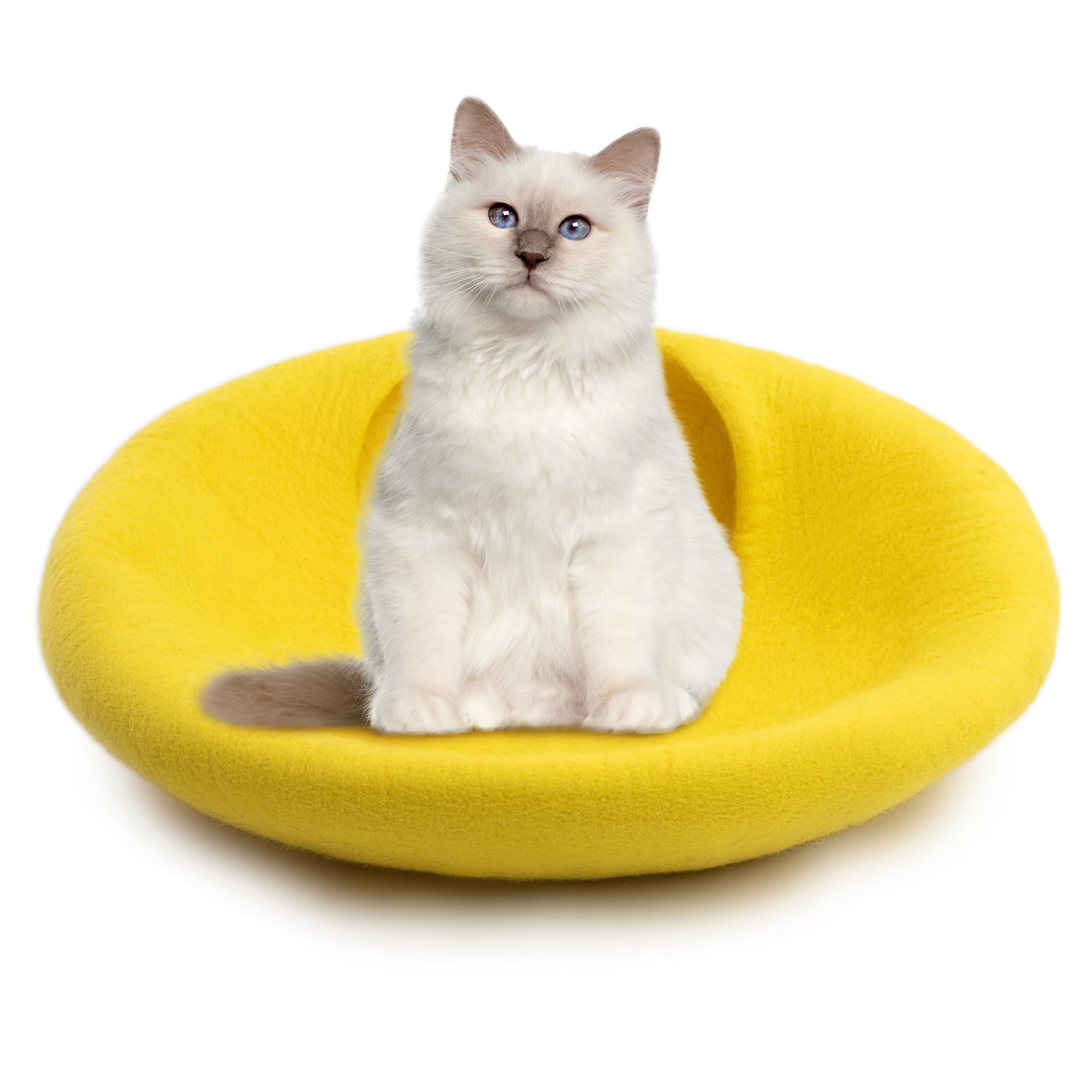 Woolygon Premium Wool Cat Cave Bed - Felt Cat Cave Handmade From 100% Merino Wool, Pet Friendly Felt Cat Bed For Indoor Cats And