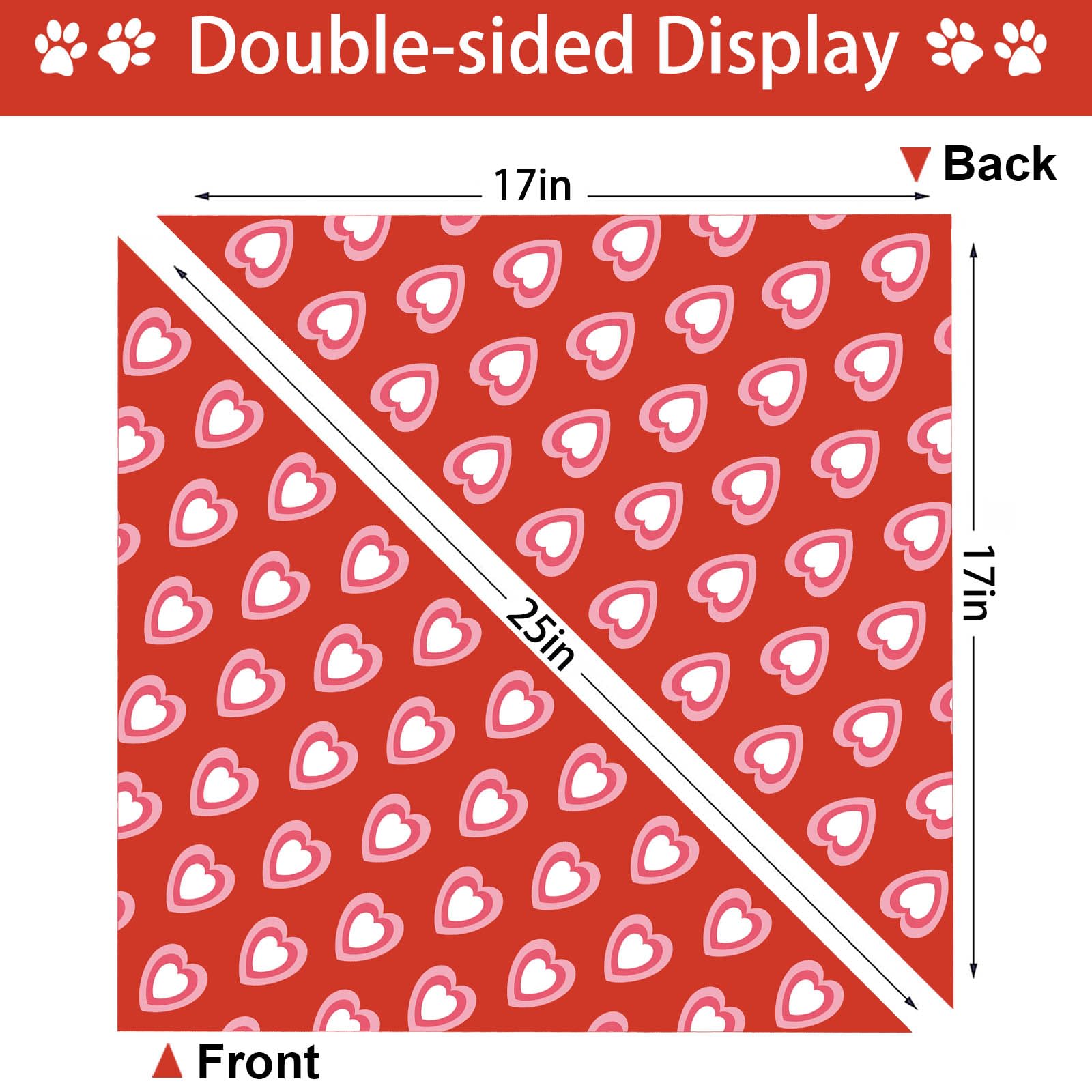 Valentine 's Day Dog Bandana, 2 Pack Adjustable Holiday Party Birthday Pets Valentine Day Bandana Mother 's Day Triangle Bibs Ca