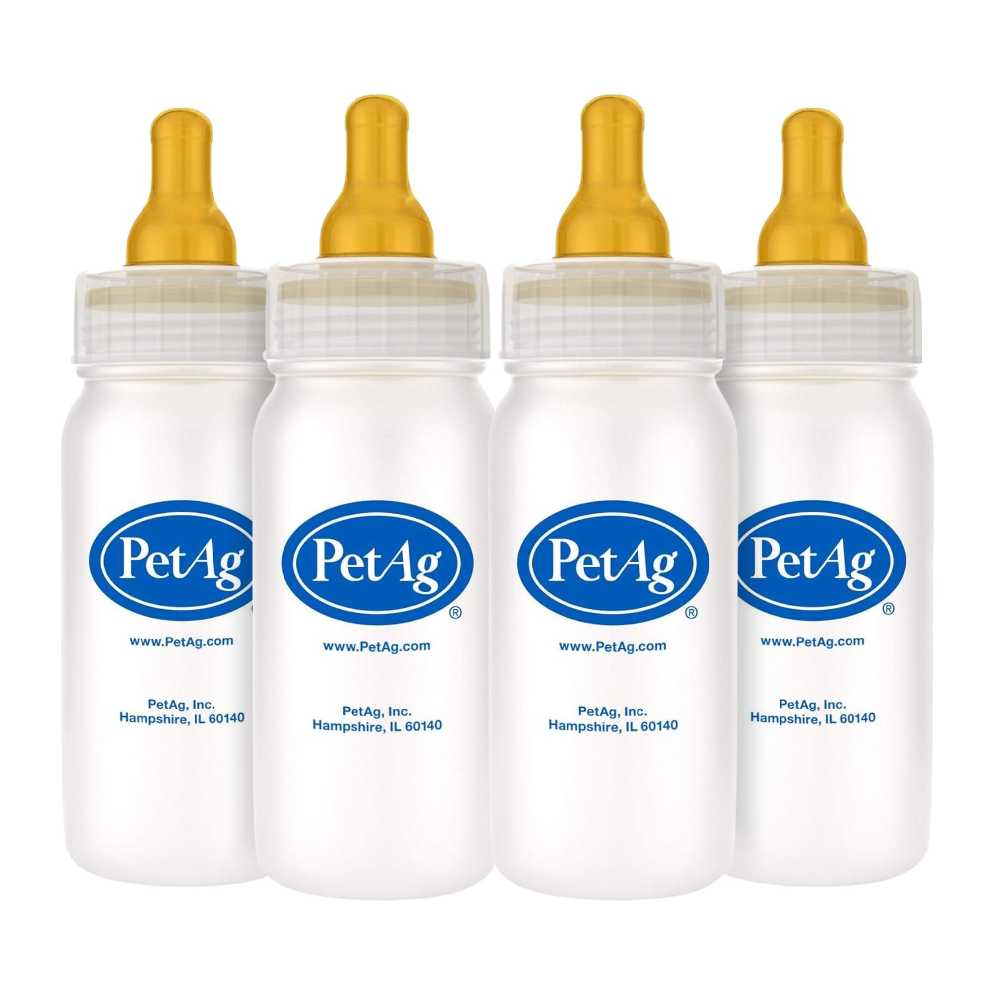 Pet-Ag Nurser Bottle - 4 Oz, Pack Of 4 - Promotes The Natural Feeding Of Liquids - Designed For Larger Animals - Durable & Easy 