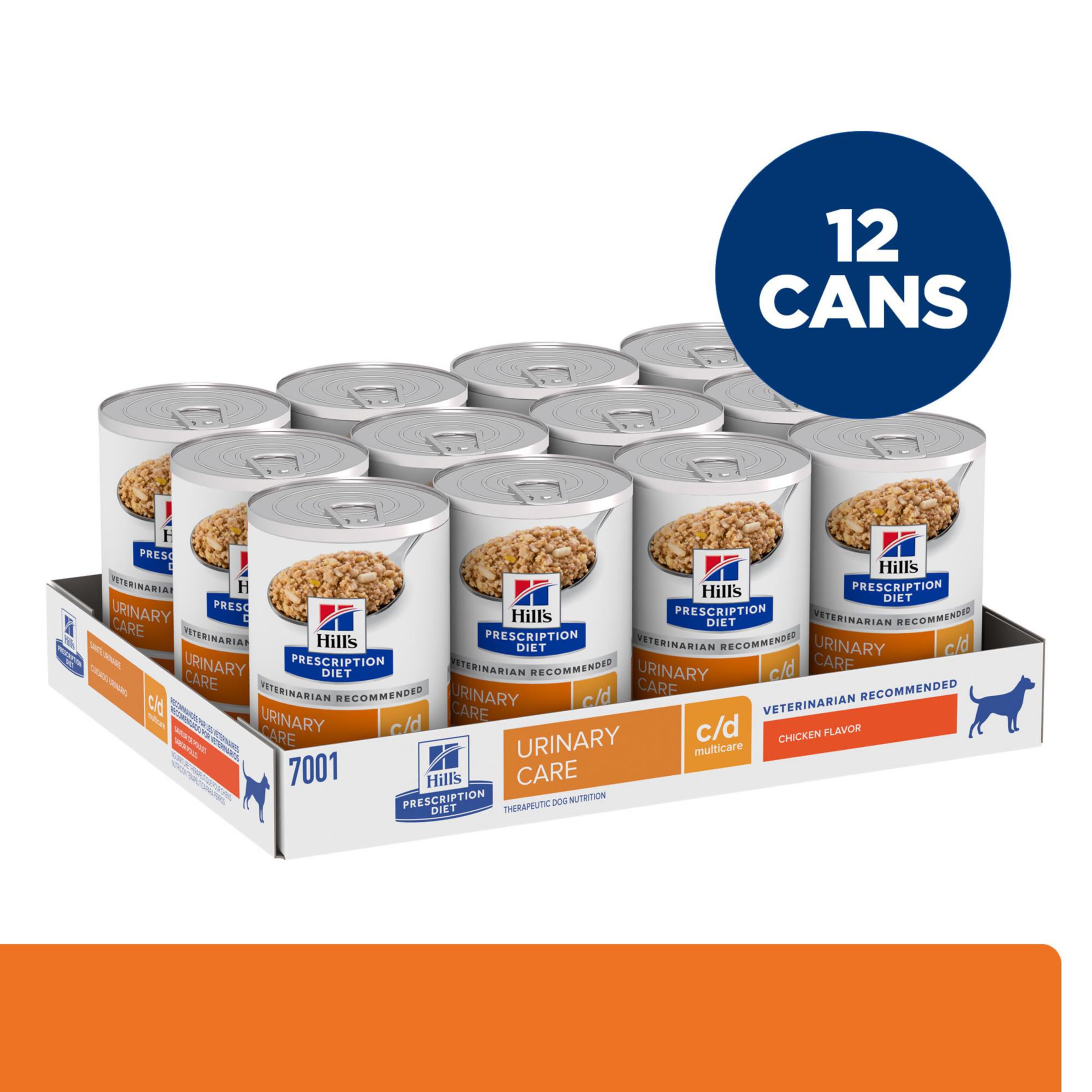 Hills Prescription Diet c/d Multicare Urinary Care Chicken Flavor Wet Dog Food, Veterinary Diet, 13 oz. Cans, 12-Pack