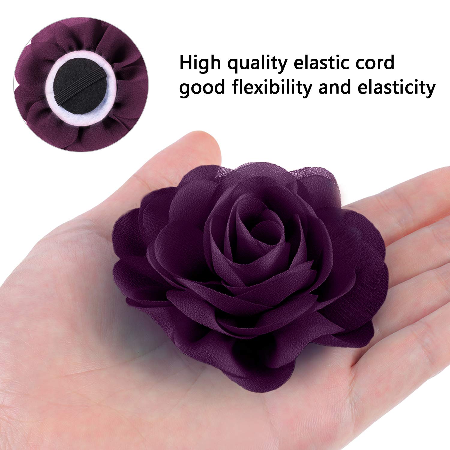 4 Pieces Dog Flower Bow Collar Multicolored Pet Bow Collar Dog Charms Flower Set For Puppy Dog Collar Cat Pet Grooming Accessories (Black, Blue Black, Dark Purple, Black Purple)