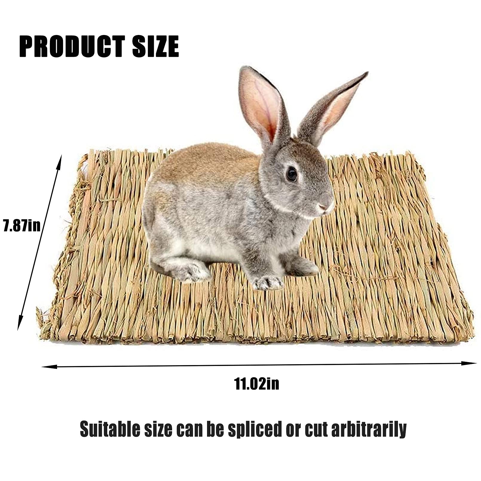 Hamiledyi 20 Pack Bunny Grass Mat Woven Bed Mat Natural Straw Hay Mats Rabbit Handmade Bedding Sleeping Grinding Nesting And Chewing Toy For Guinea Pig Hamster Chinchilla Squirrel Hedgehog