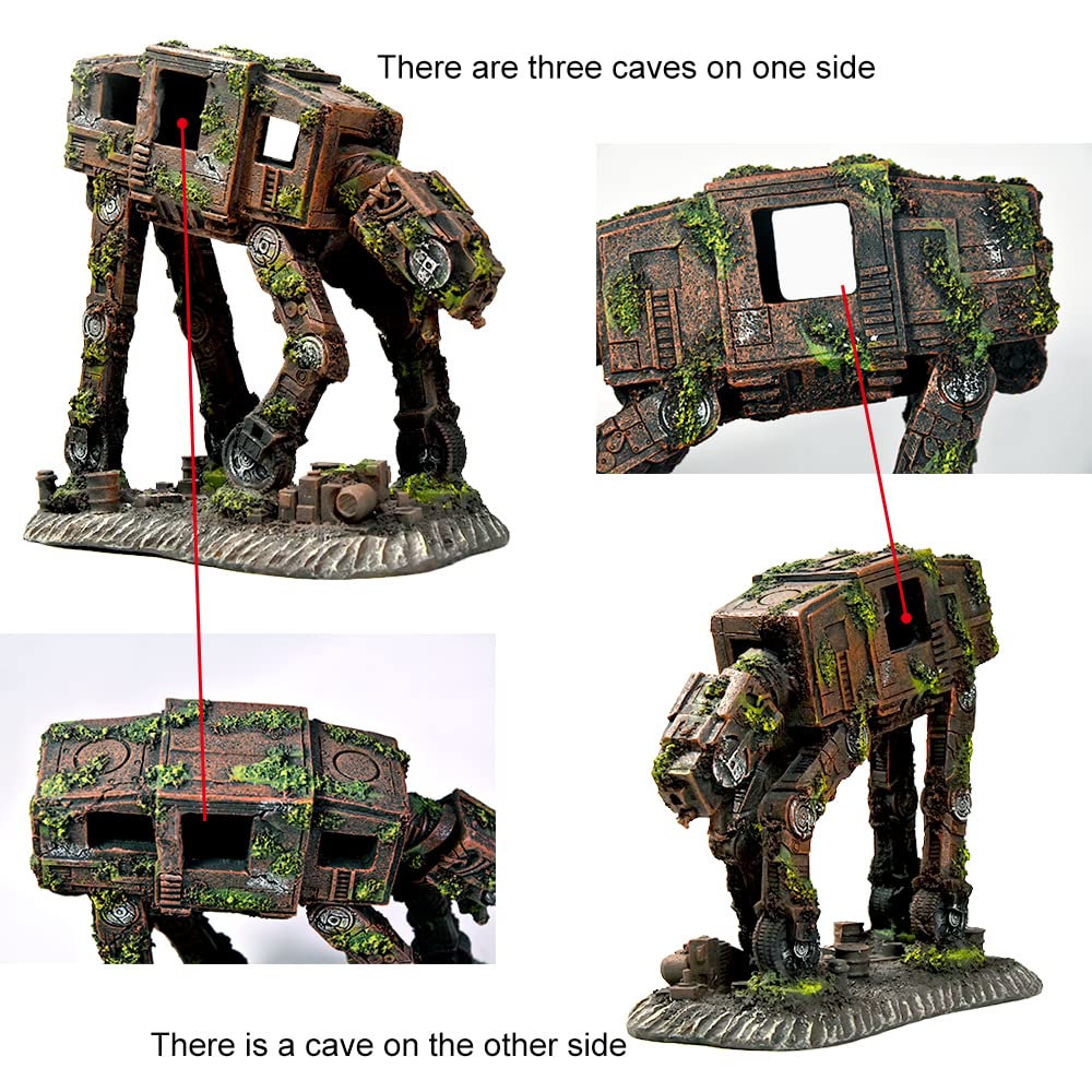 Fazhongfa Fish Tank Decorations Star Wars Aquarium Accessories Small To Large Fish Tank Resin Decor For Betta Goldfish Hideouts Cave Hide Ornament Backgrounds (At-Medium)