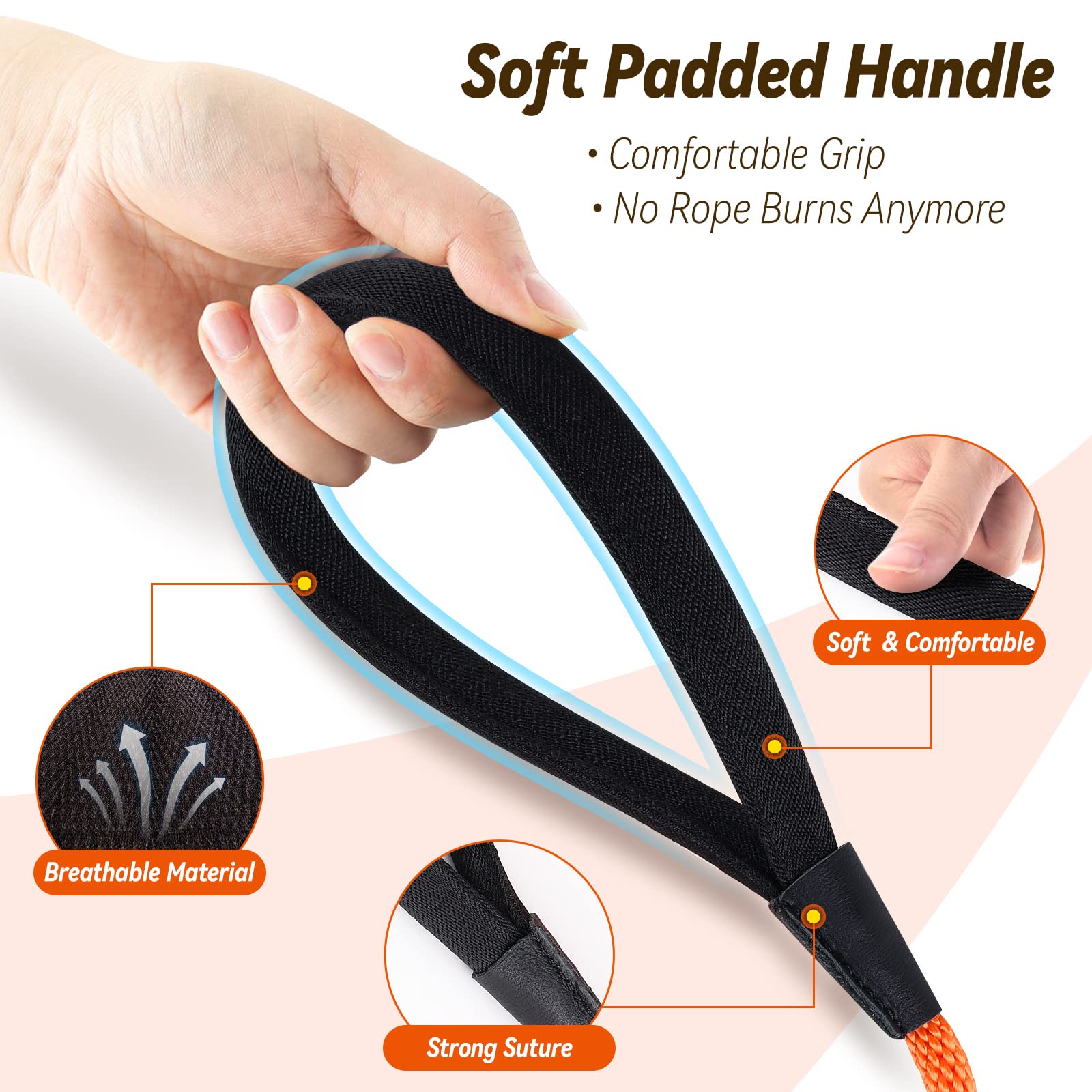 Lynxking Check Cord Dog Leash Long Lead Training Tracking Line Comfortable Handle Heavy Duty Puppy Rope 10Ft For Small Medium La