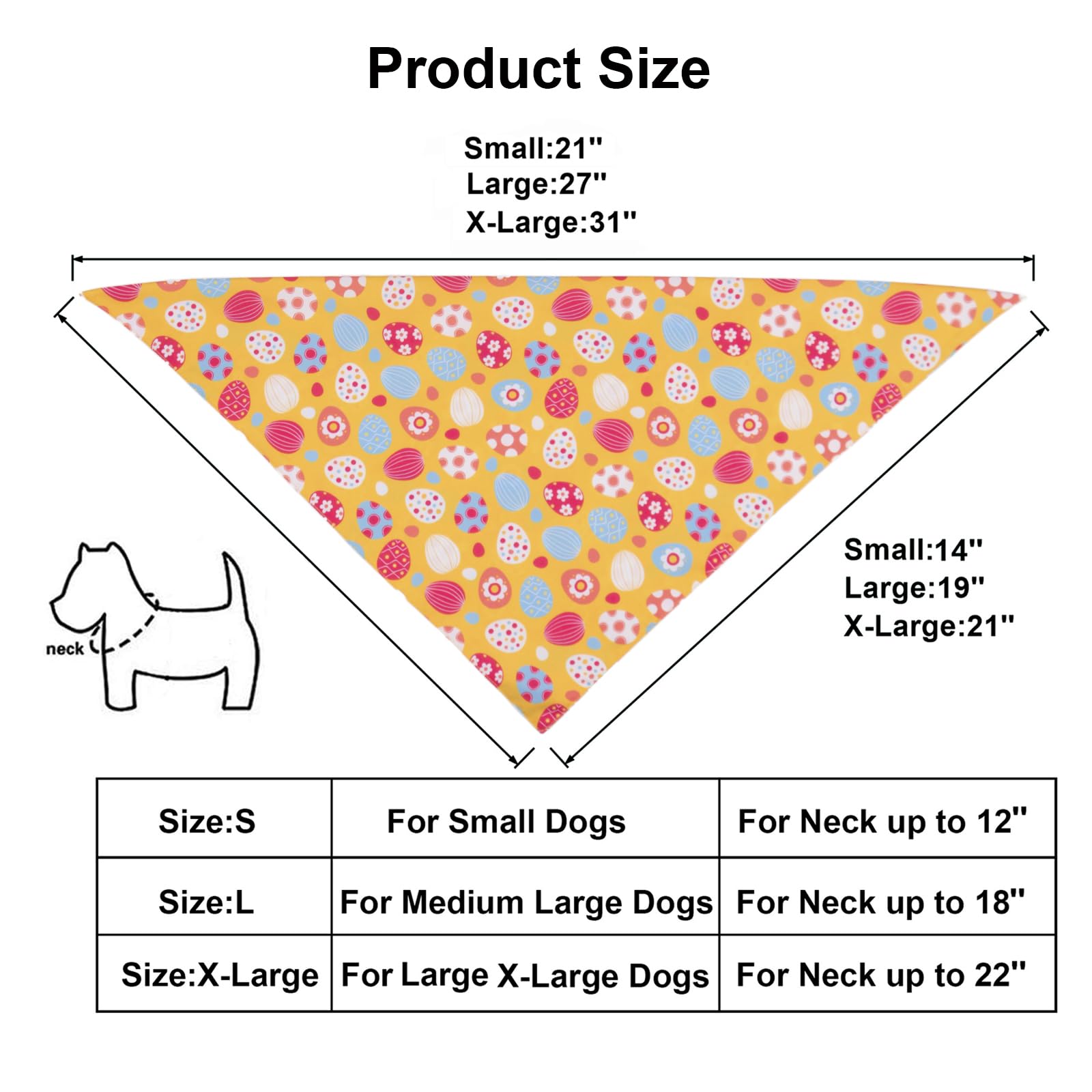 Ptdecor Easter Dog Bandana 2 Pack, Reversible Dog Holiday Festival Scarf, Multi Size, Easter Bandanas For Small Dogs Pets (Blue&