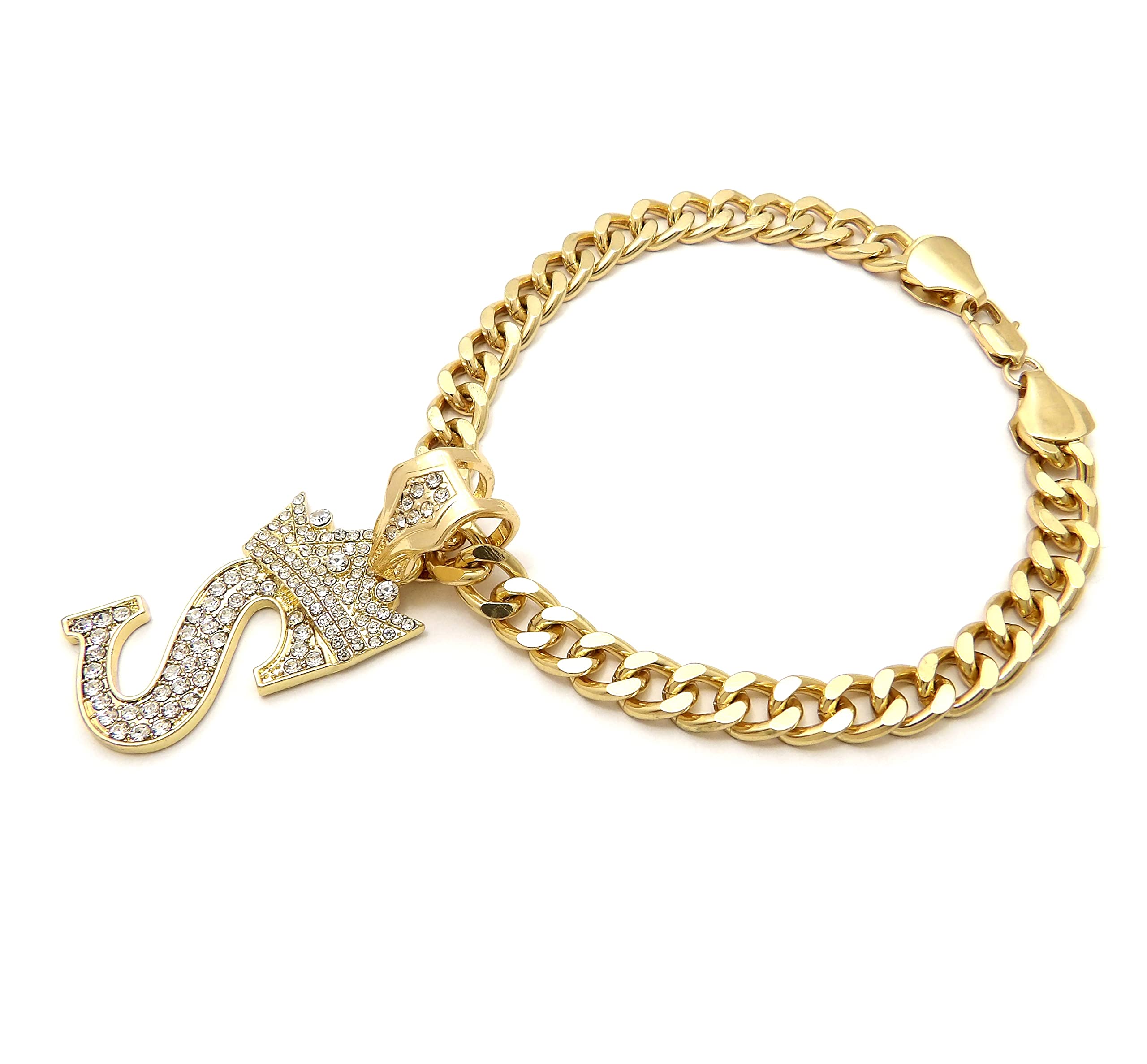 Initial Letter Cuban Chain Dog Chain Pet Chain Pet, Cat, Puppy Necklace (S, 12'')