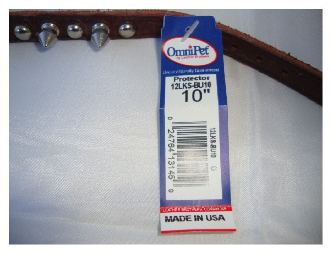 Omnipet Spiked & Studded Latigo Leather Dog Collar, Burgundy, 1/2'' X 10''