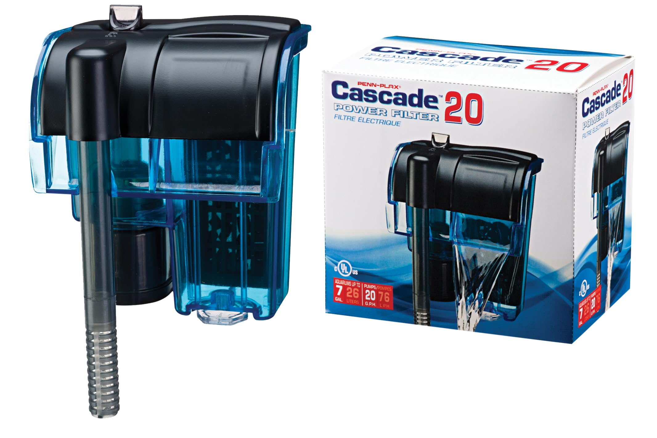 Penn-Plax Water-World Vertex Desktop Aquarium Kit - Perfect For Shrimp & Small Fish - 5 Gallon Tank