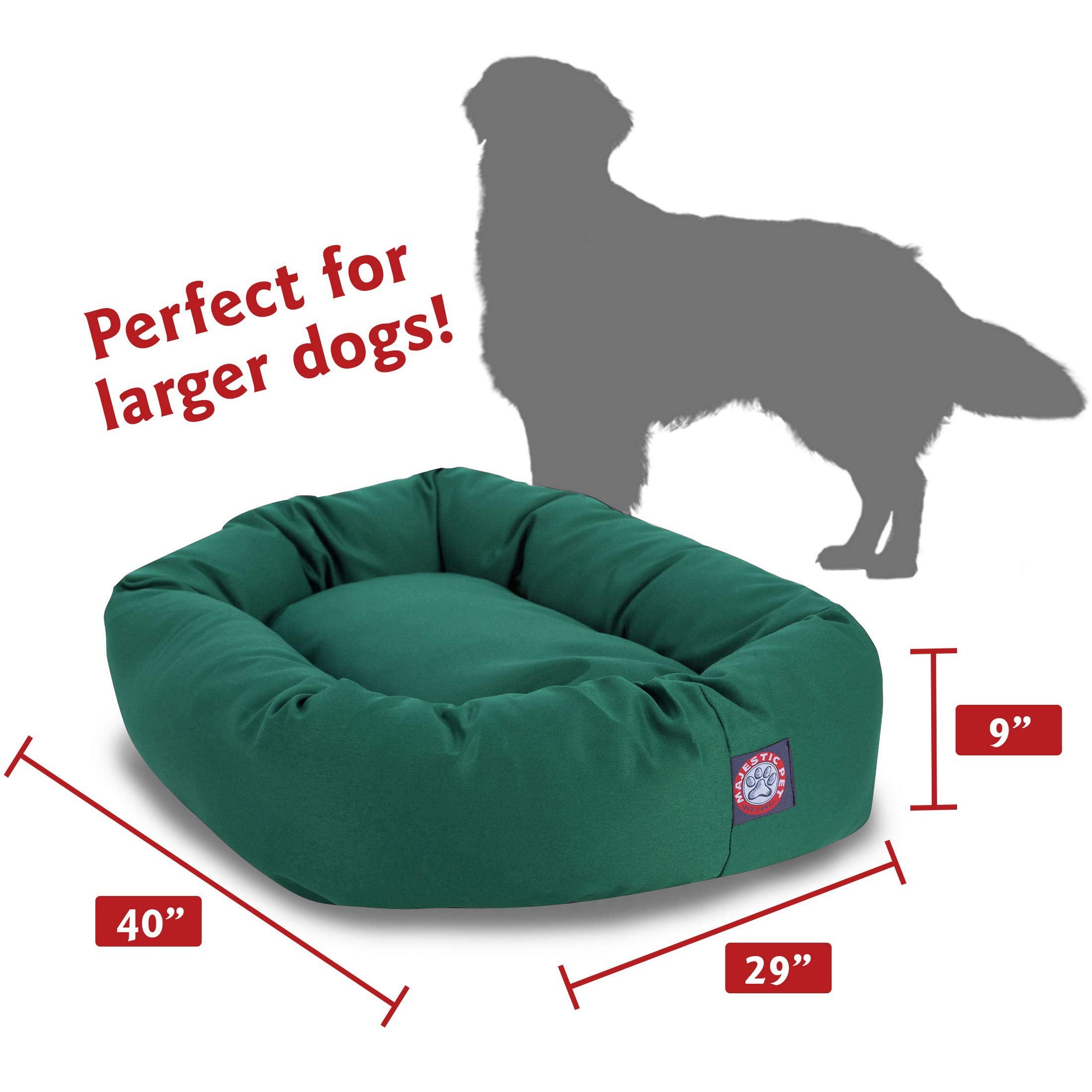 40 inch Green Bagel Dog Bed By Majestic Pet Products