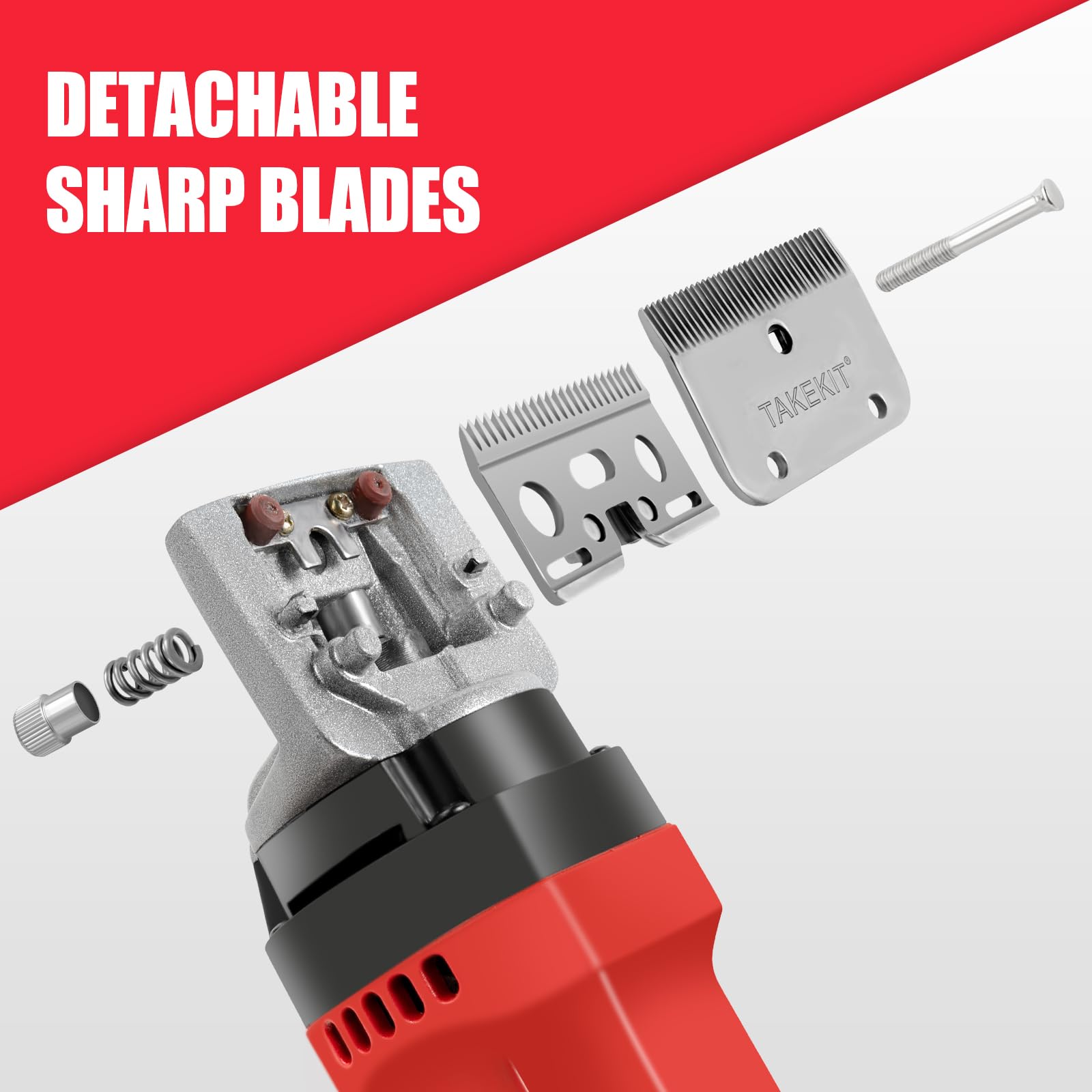 Takekit Horse Clippers, 600W Professional Heavy Duty Horse Body Clippers, 6-Speeds Large Livestock Clippers For Body Clipping Ho