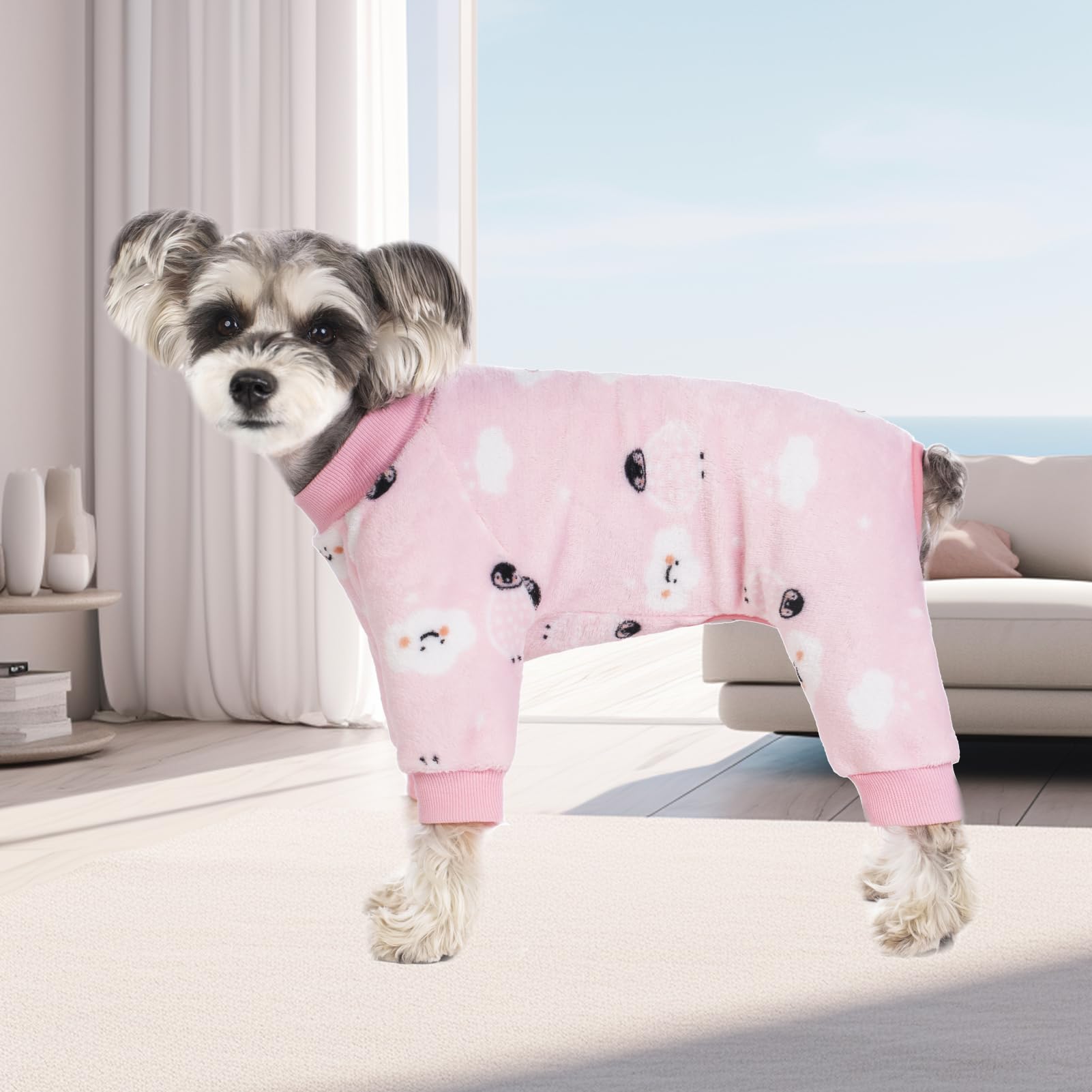 Pet Pajamas For Small Dogs - Winter Dog Velvet Onesie For Girlboy Chi, York, Teacup, Schnauzer - Warm Doggies Bodysuit For Cold
