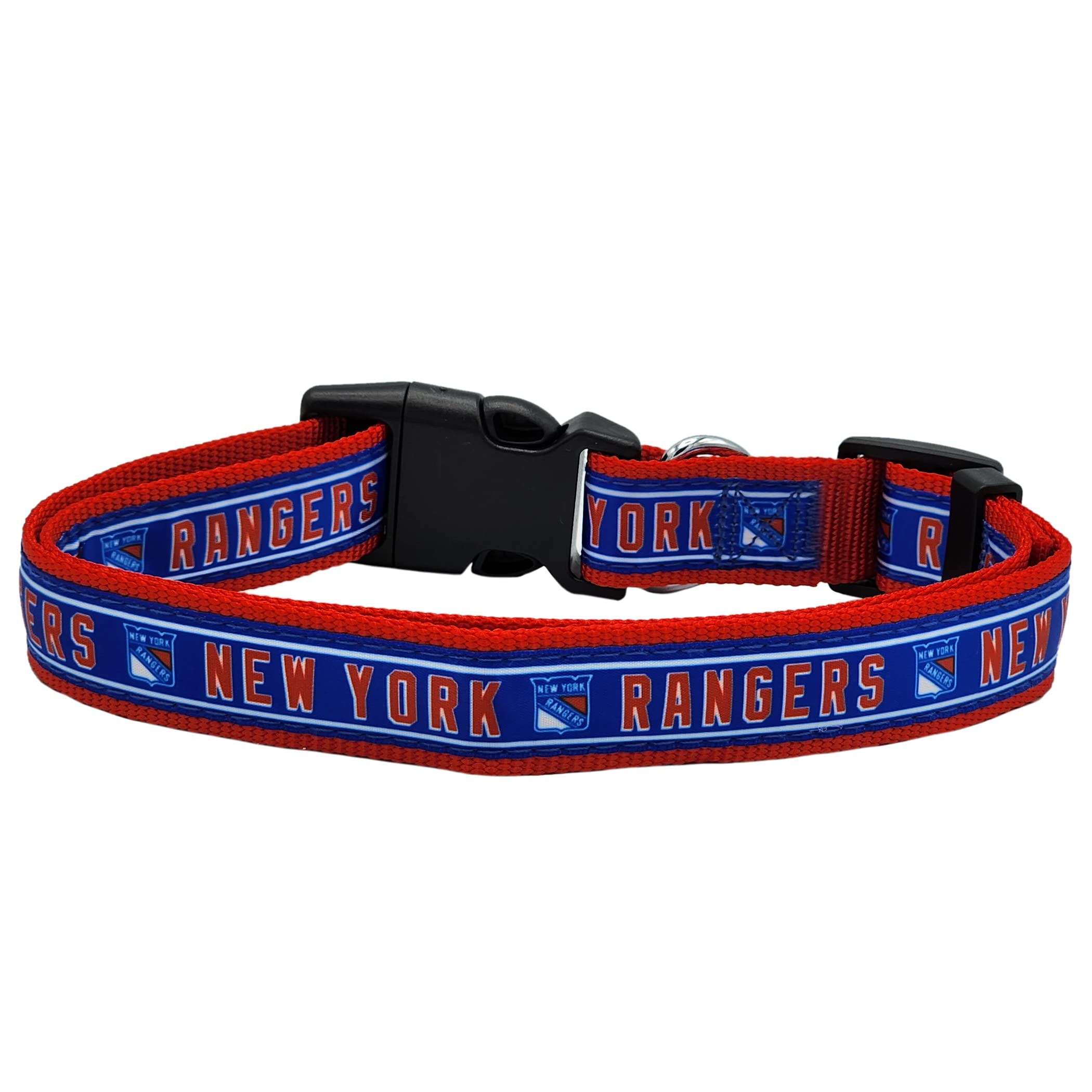 Pets First Nhl New York Rangers Collar For Dogs & Cats, Medium. - Adjustable, Cute & Stylish! The Ultimate Hockey Fan Collar!