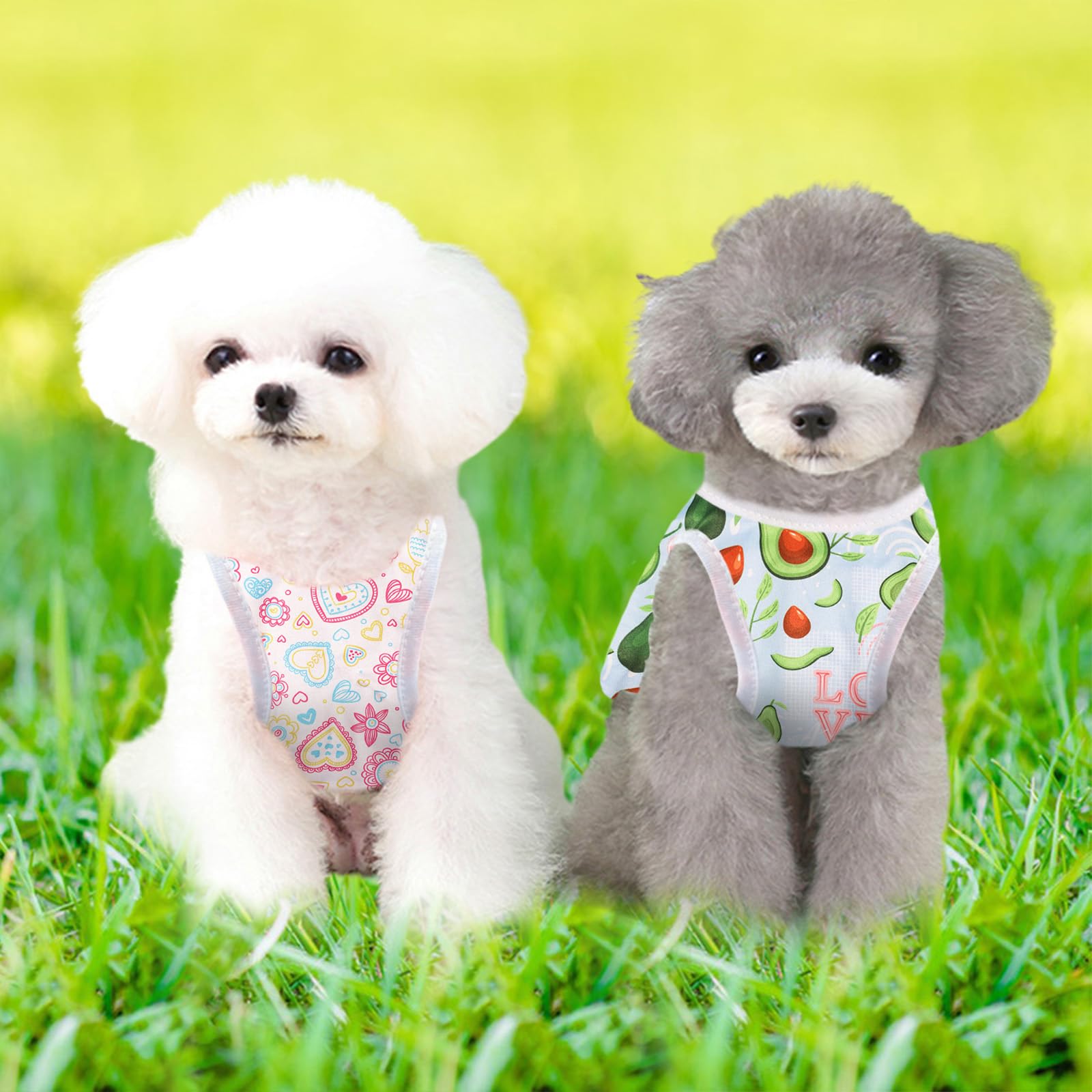 4Pcs Dog Summer Shirt Cute Soft Puppy Vest Fruit Print Pet Sleeveless T-Shirt Colorful Cat Clothes Breathable Pet Outfit For Sma
