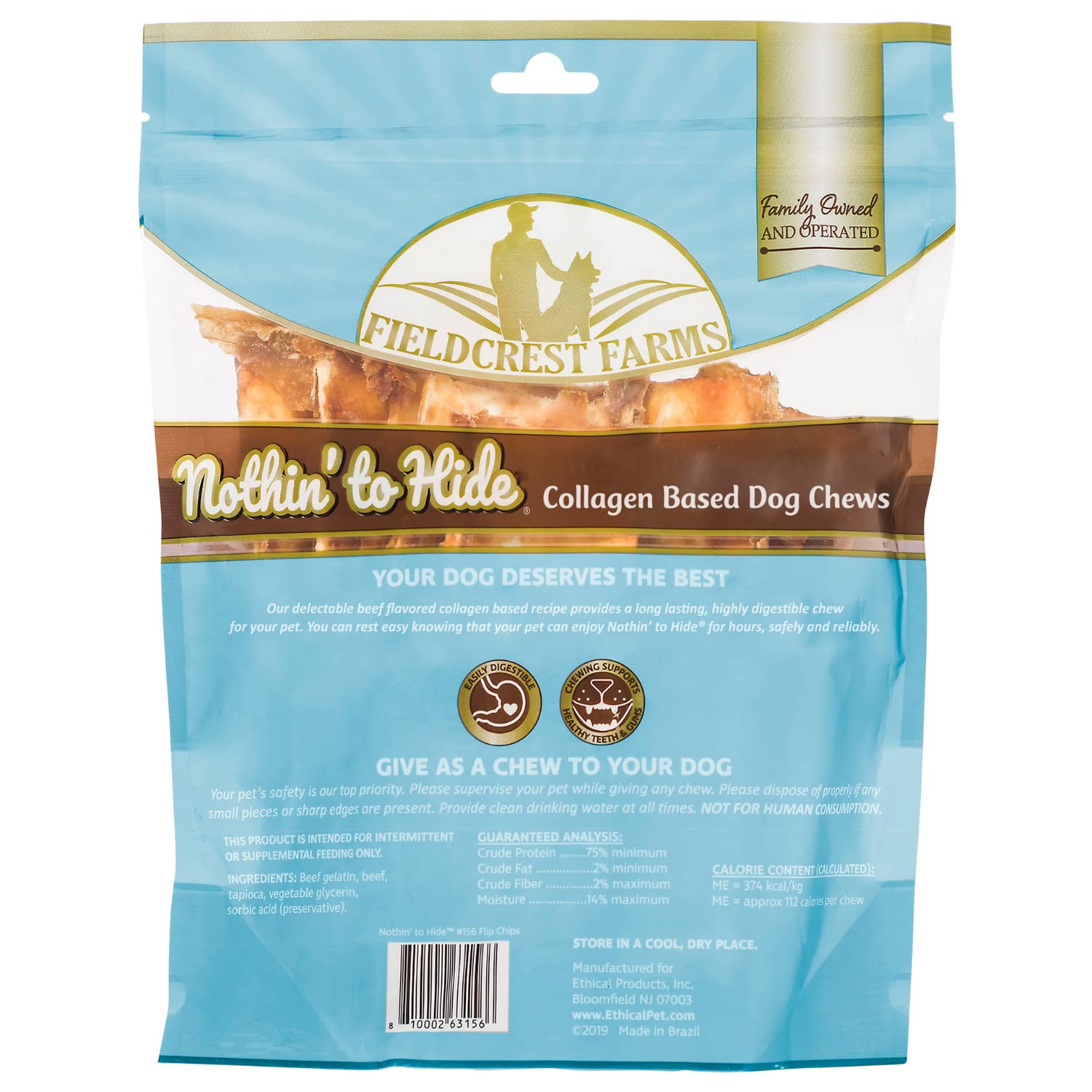 Fieldcrest Farms Nothin to Hide Beef Flip Chips Dog Chews