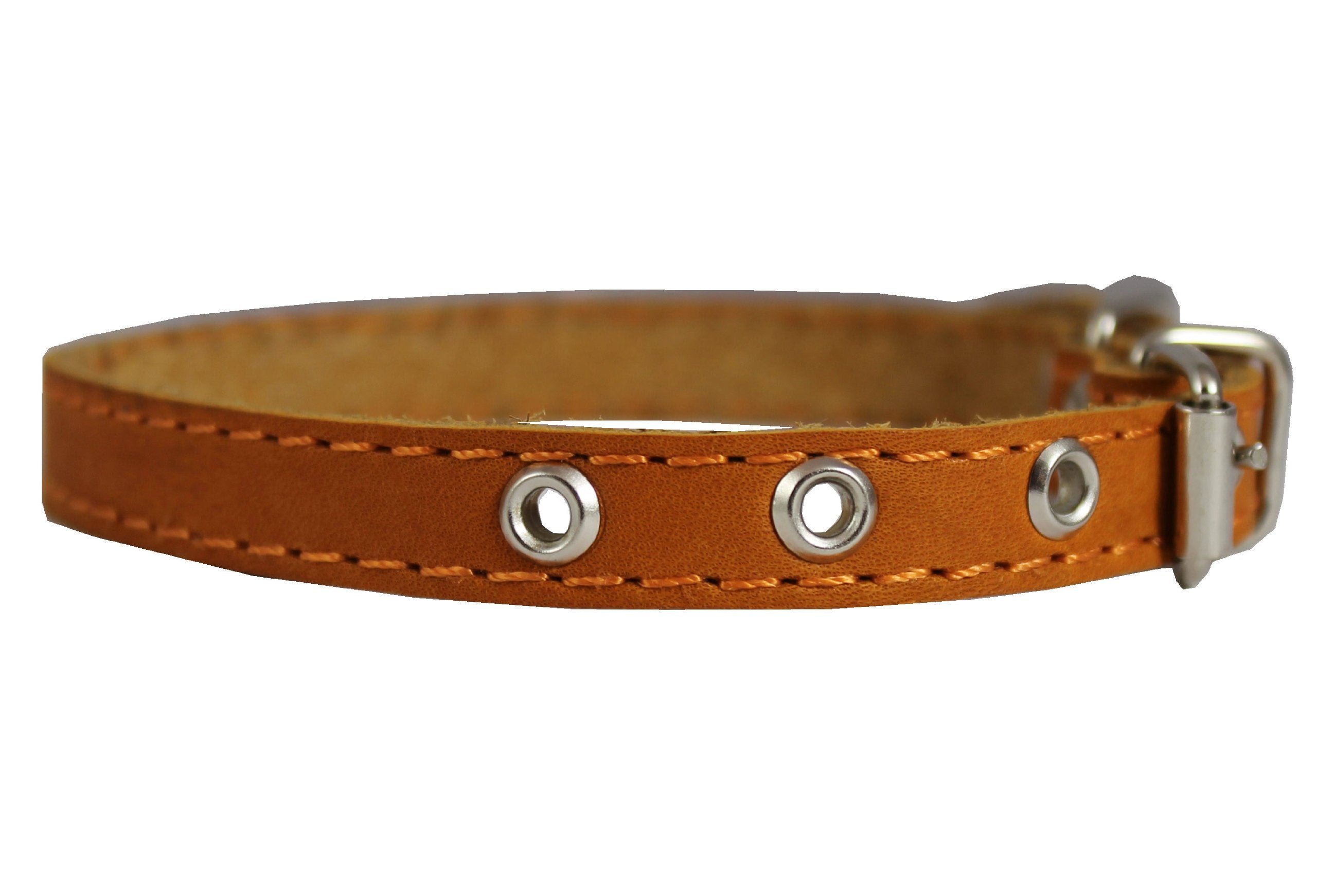 Real Leather Dog Collar 9.5'-13' Neck Size, 1/2' Wide Chihuahua, Puppies