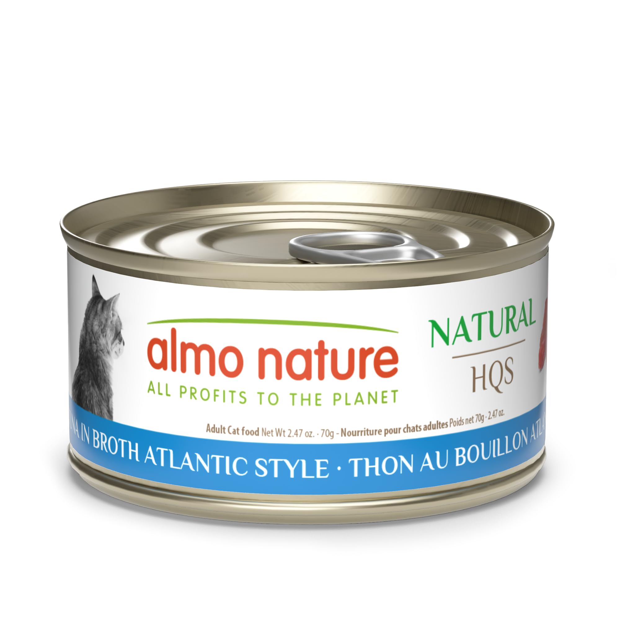 Almo Nature HQS Natural Wet Cat Food Tuna with Anchovies in broth 2.47 oz (Pack of 24)
