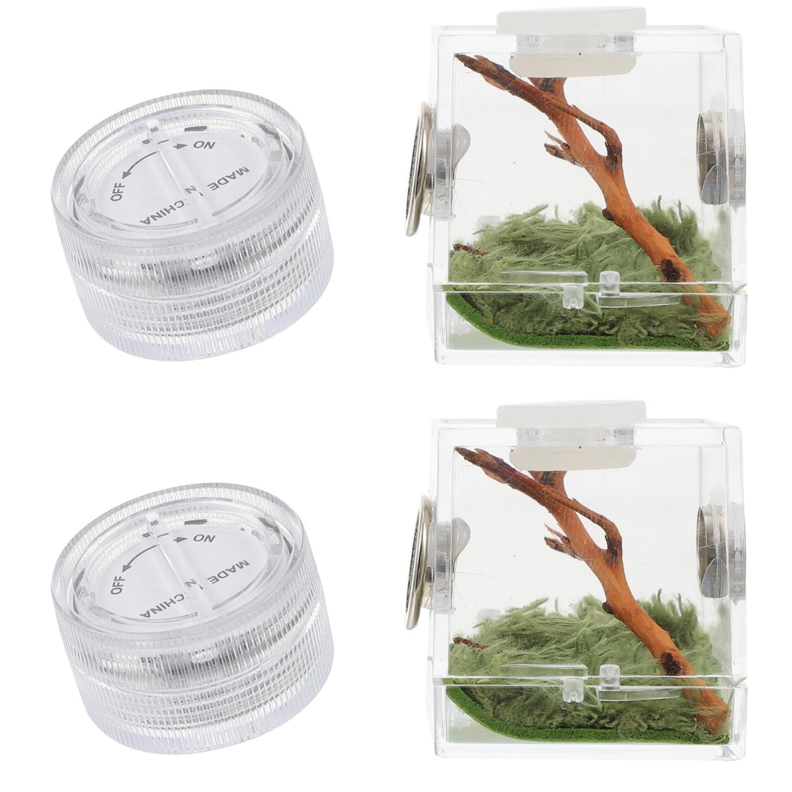 Mipcase 2Pcs Jumping Spider Enclosure, Acrylic Spider Terrarium Transparent Jumping Spider Habitat For Jumping Spider Accessorie
