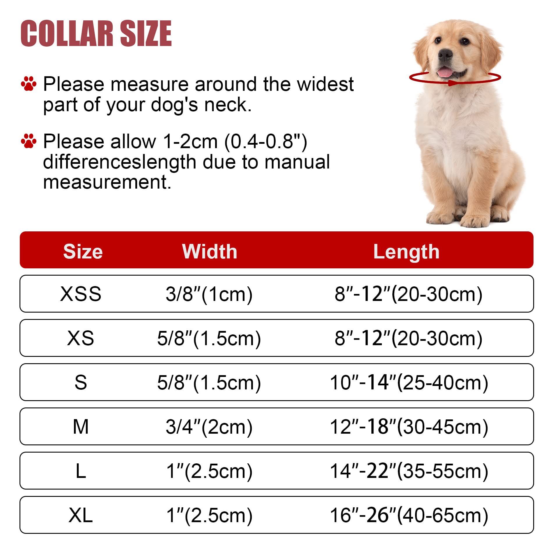 Reflective Dog Collar With Buckle Adjustable Safety Nylon Collars For Small Medium Large Dogs, Hotpink Xs