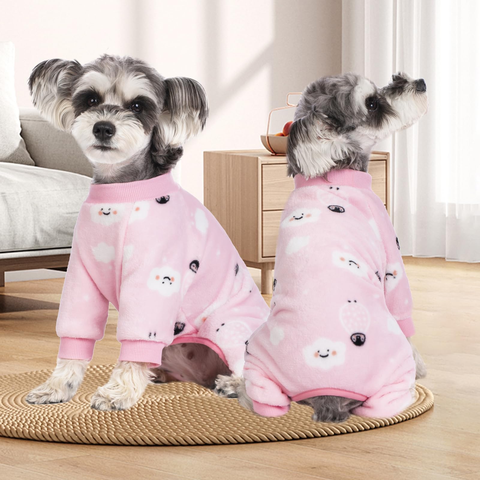 Pet Pajamas For Small Dogs - Winter Dog Velvet Onesie For Girlboy Chi, York, Teacup, Schnauzer - Warm Doggies Bodysuit For Cold