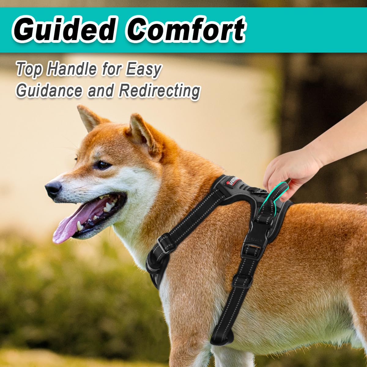 Barkbay Dog Harness No Pull For Large Dogs - Adjustable, Reflective, Comfortable, No Choke, Heavy-Duty - Perfect For Outdoor Tra