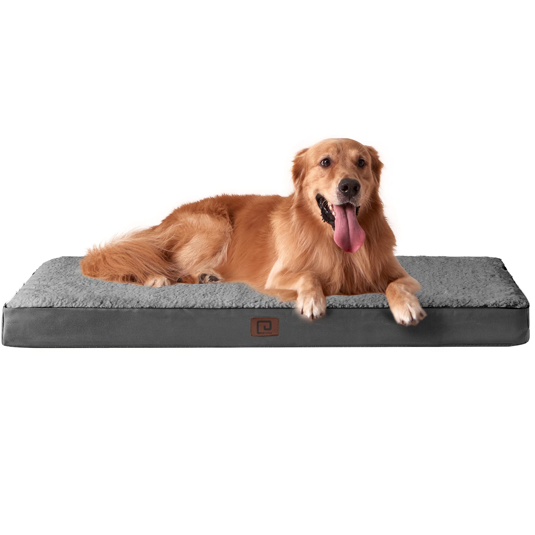 Eheyciga Washable Jumbo Dog Beds For Giant Dogs, Xxl Dog Bed With Removable Cover For Crate, Orthopedic Foam, Grey
