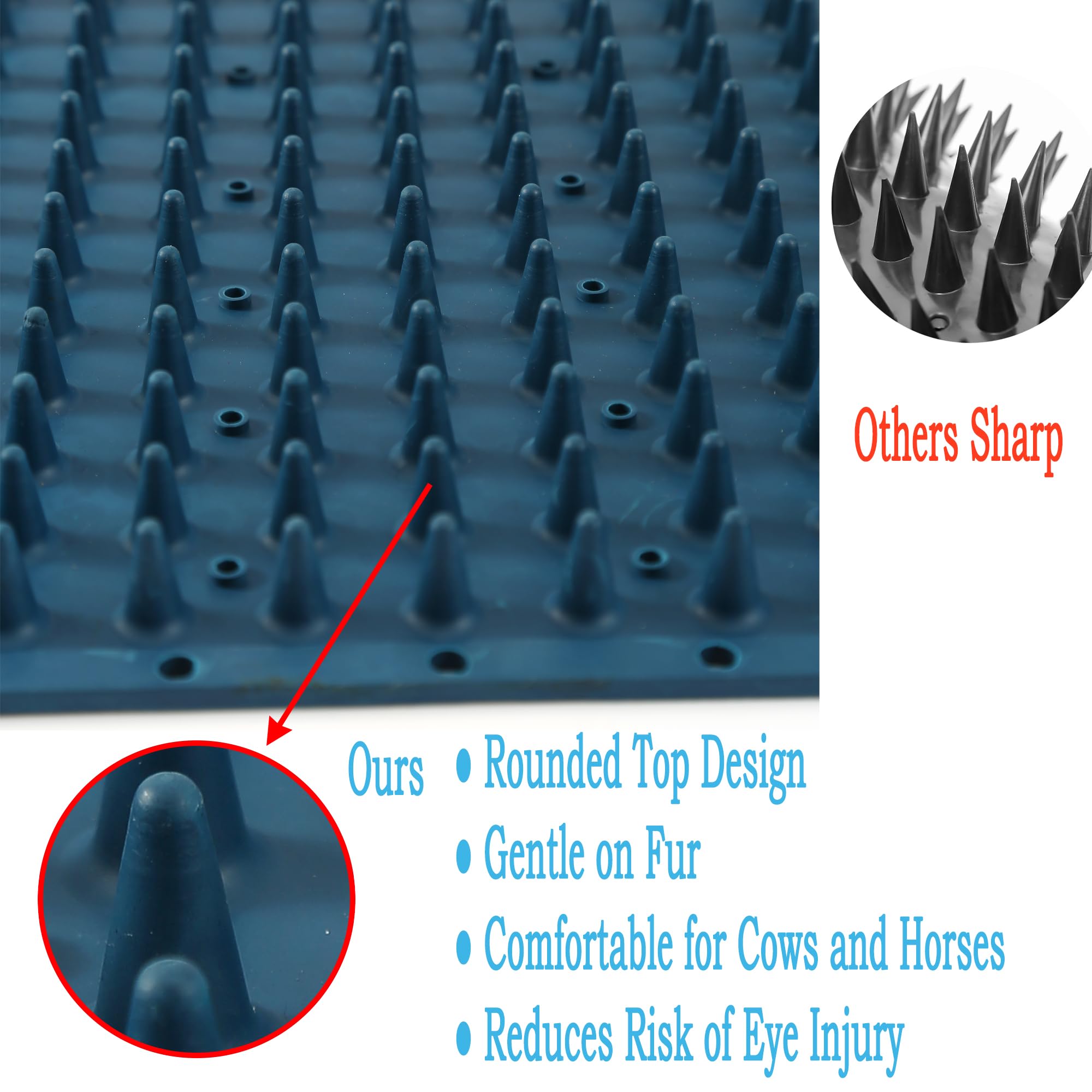 Horse Scratching Post Pad 2-Pack, Dog Scratch Pad, Cow Scratching Post, Soft Touch Itch Relief Pad Scratcher for Horses, Cows, G