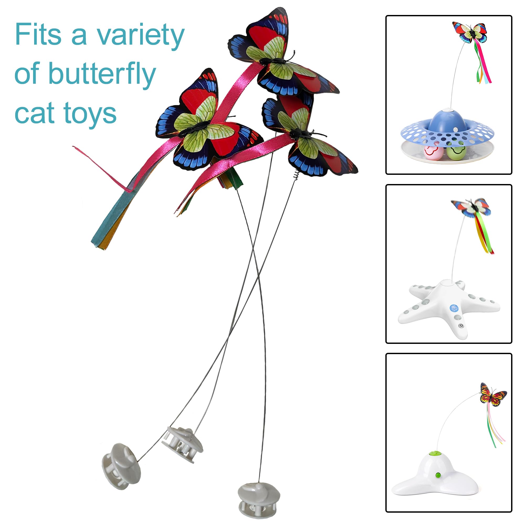 Carolines Cats Fluttering Butterfly Cat Toy Refill, Replacement Butterflies, Fits All for Paws and Several Other Brands