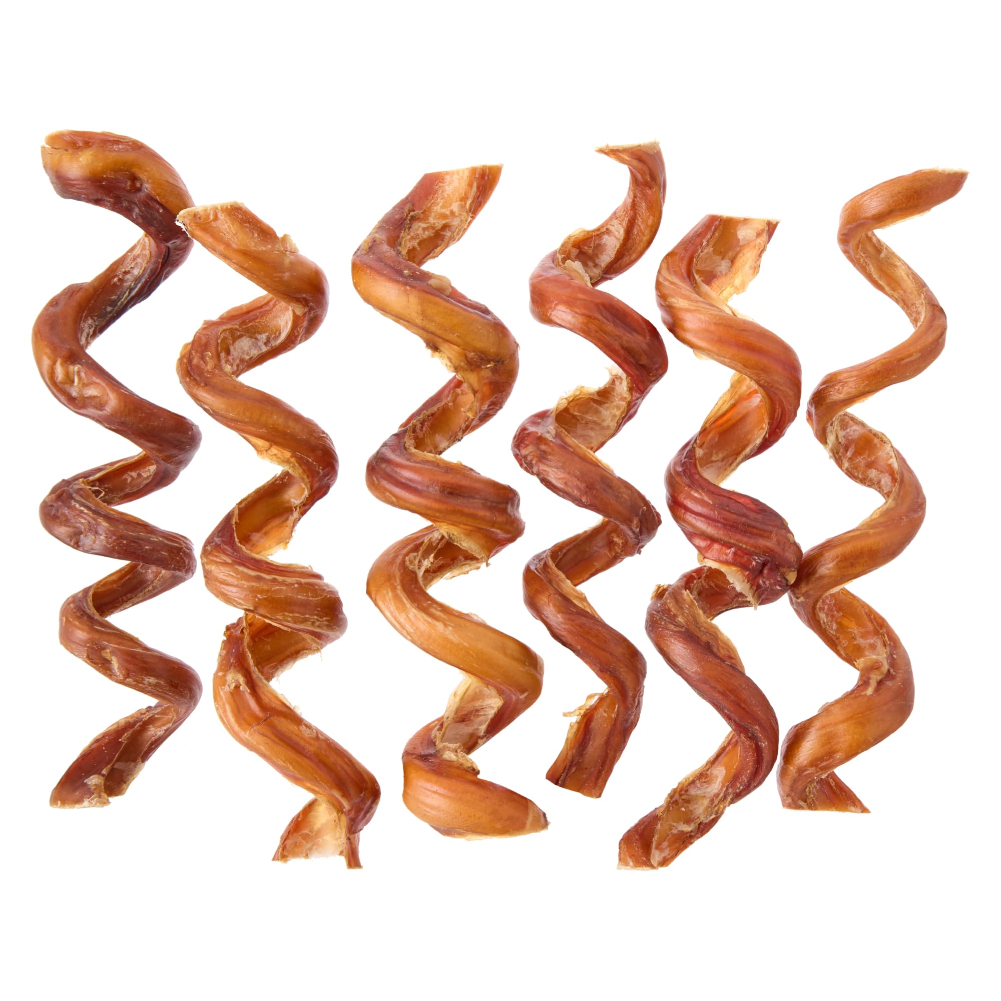 Amazon Brand - Wonder Bound Bully Curls, All-Natural, Highly Digestible, Long Lasting Dog Beef Treats, 7 inch, 6 Count