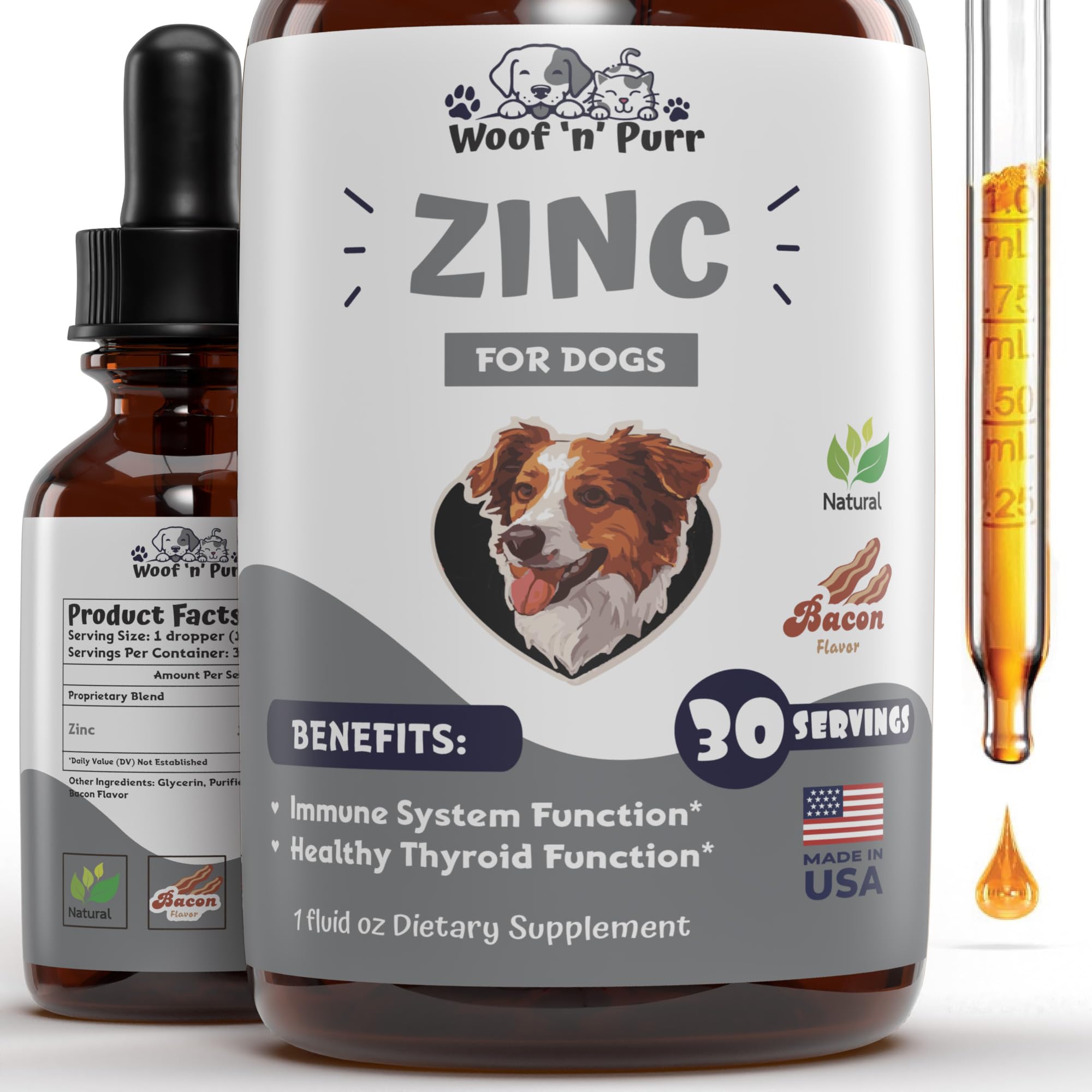 Zinc for Dogs - Dog Zinc Supplement - Helps to Support Healthy Skin, Coat, Immune Health & More - Dog Zinc - Dog Skin and Coat S