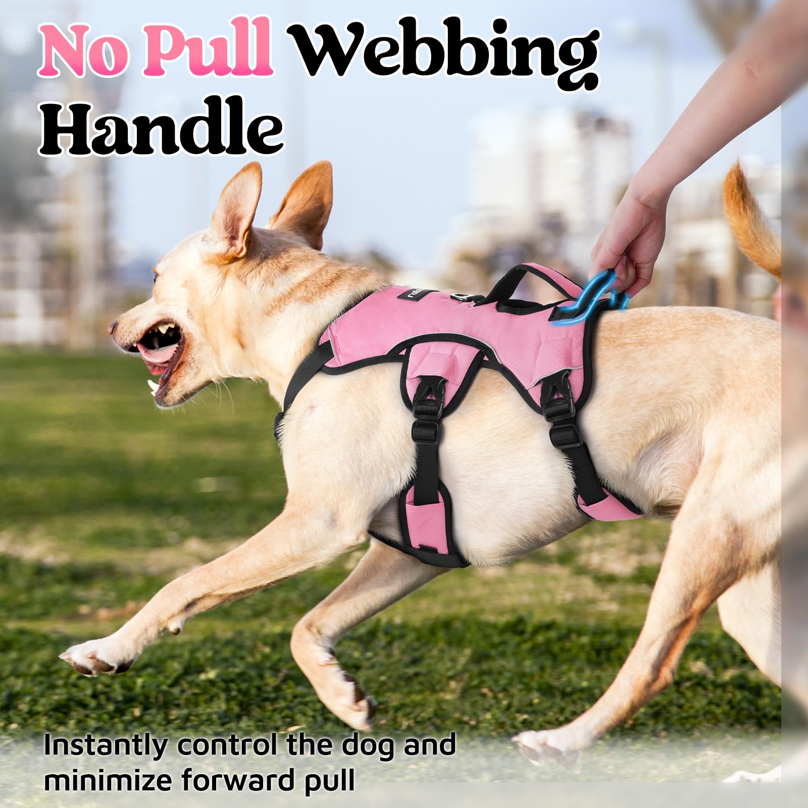 Rabbitgoo Escape Proof Dog Harness Large Dogs, Soft Padded Full Body Pet Harness, Reflective Adjustable No Pull Vest With Lift H